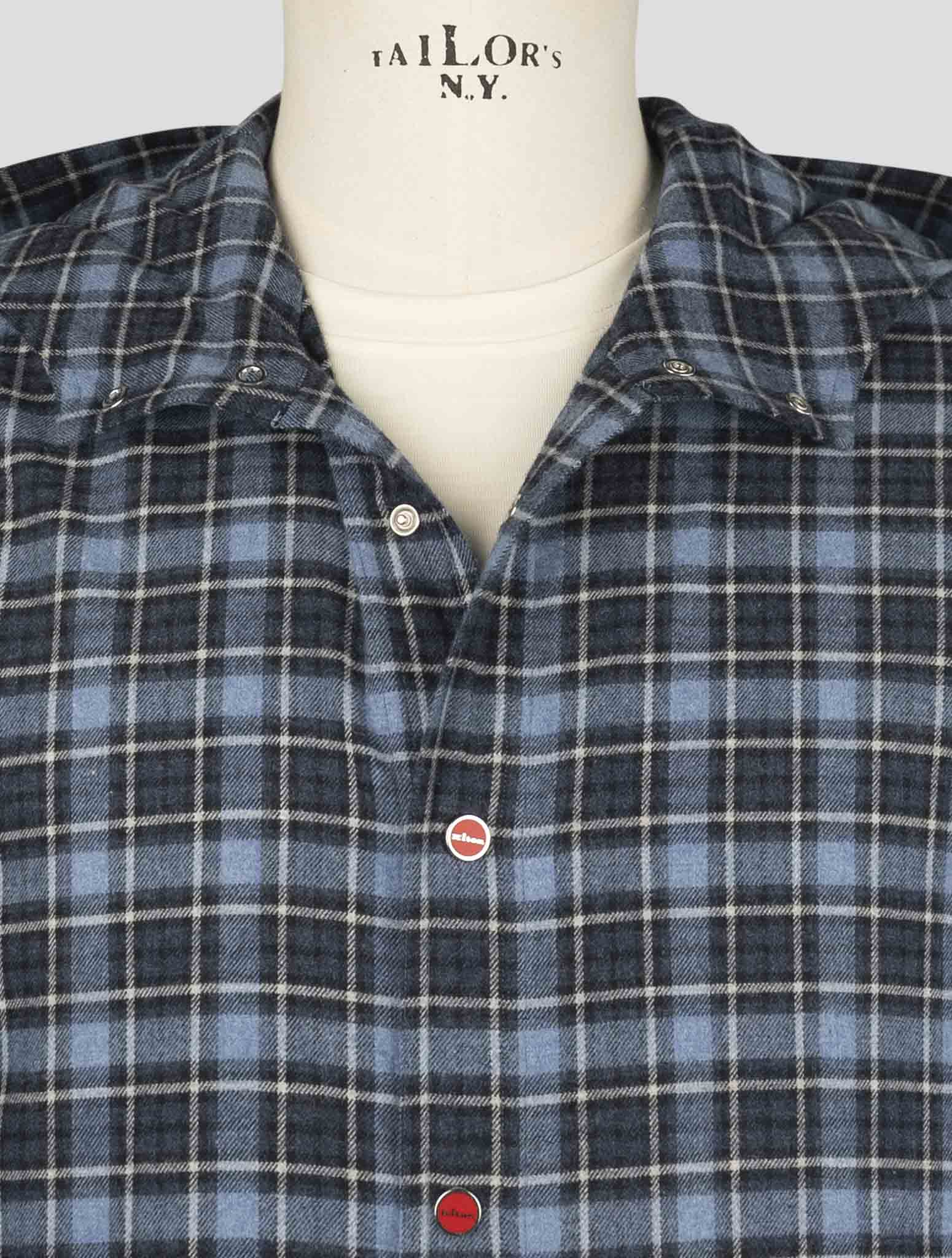 Kiton Blue Cotton Shirt Mariano