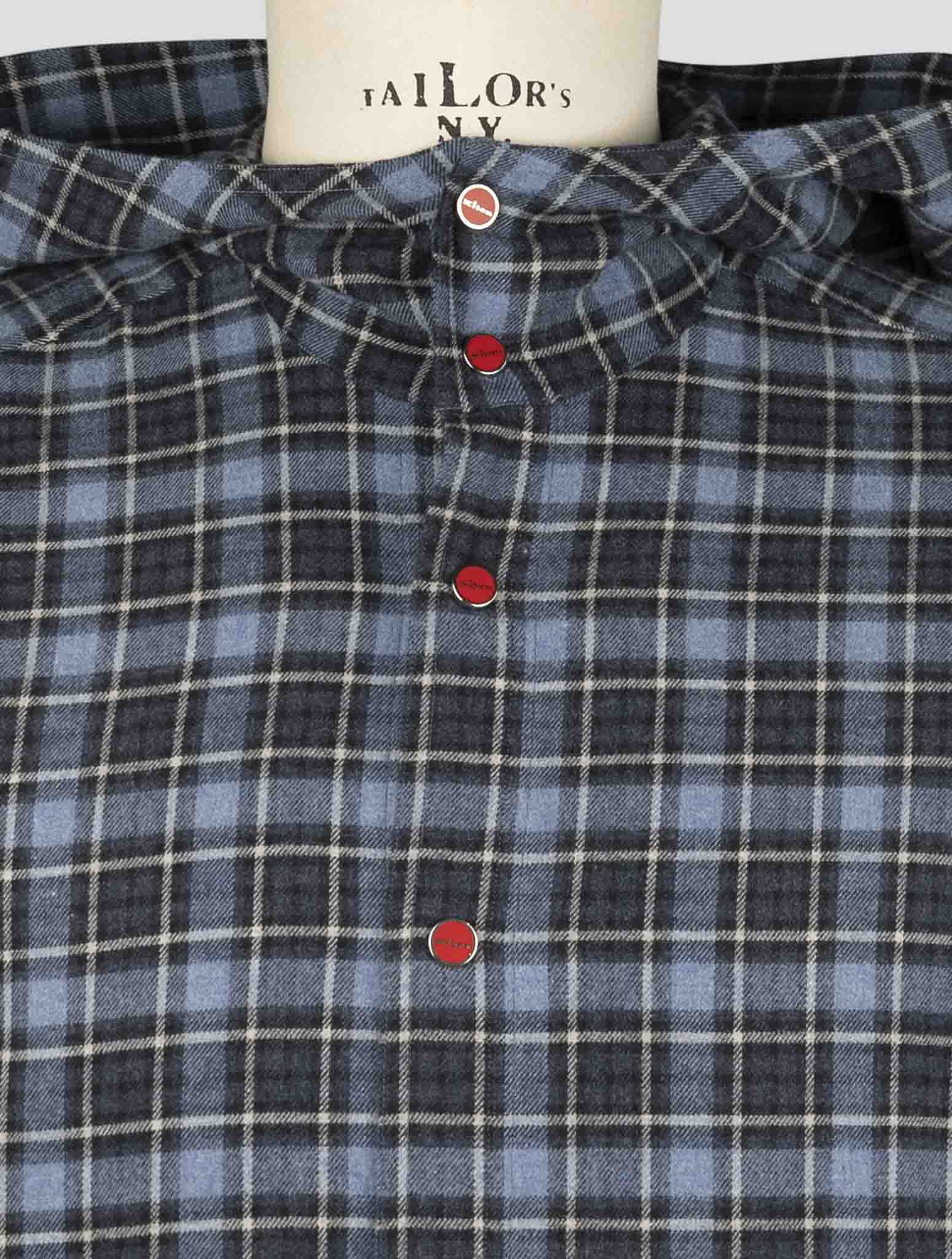 Kiton Blue Cotton Shirt Mariano
