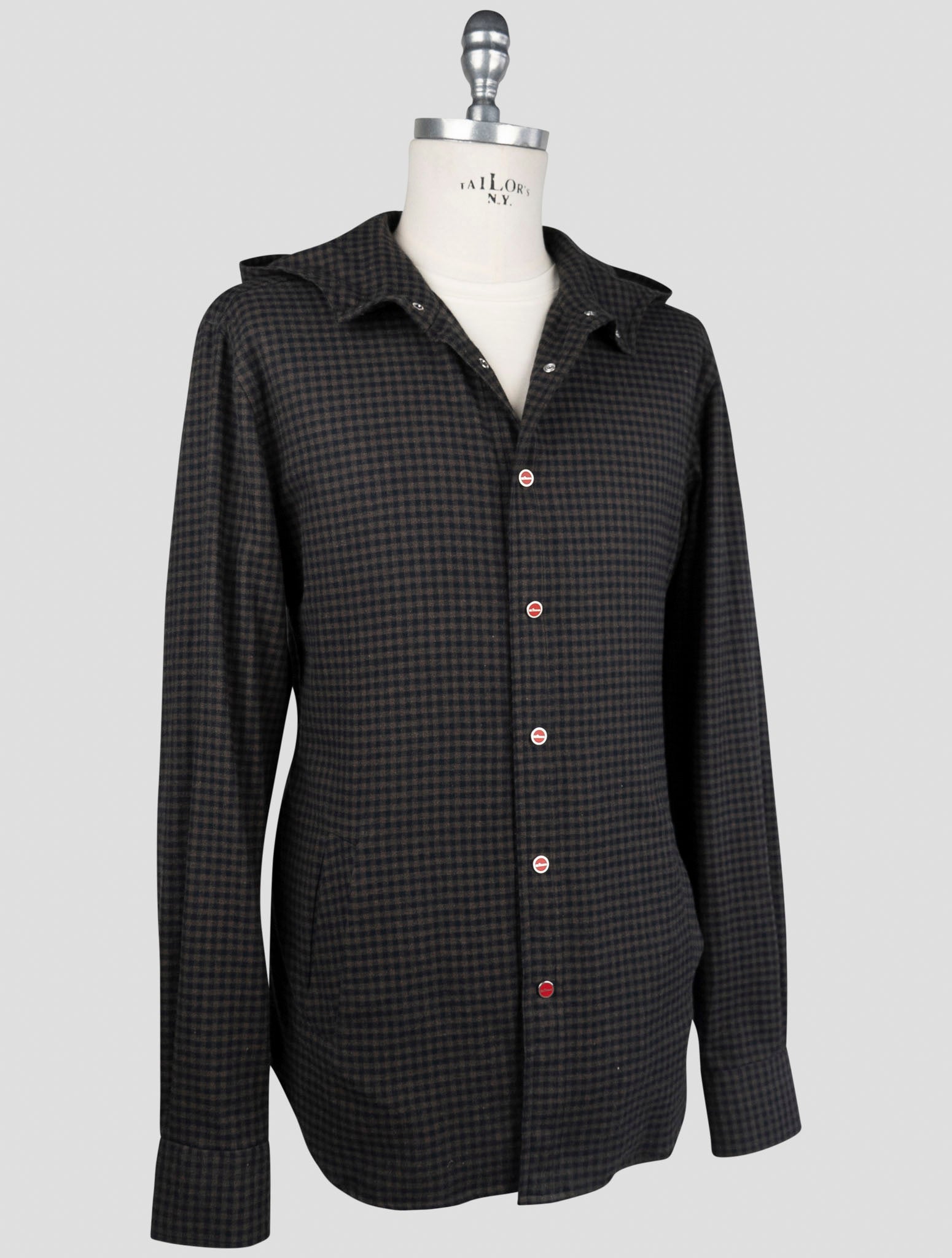 Kiton Brown Cotton Shirt Mariano