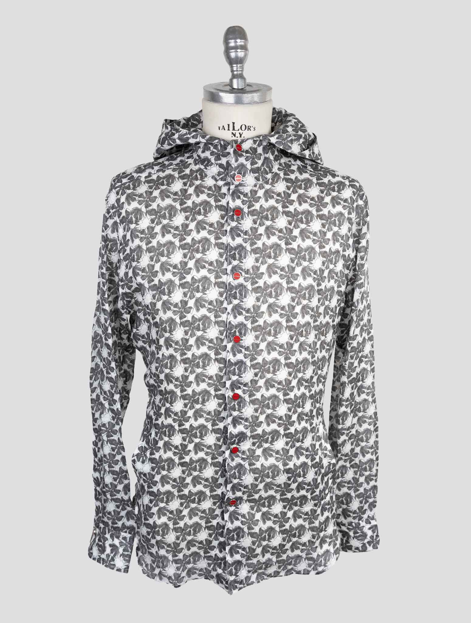Kiton Gray White Linen Shirt Mariano