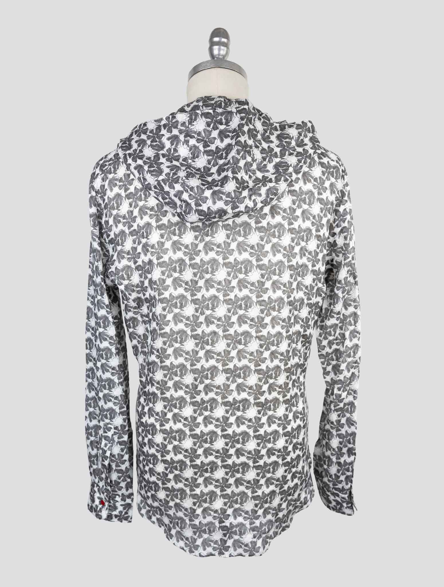 Kiton Gray White Linen Shirt Mariano