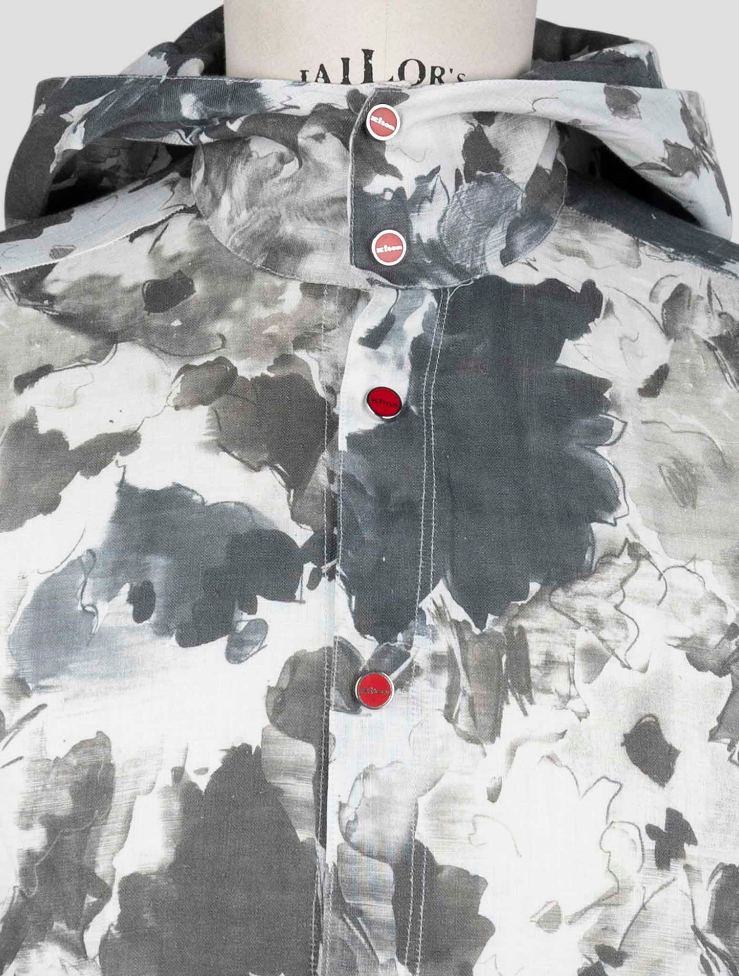 Kiton Gray White Linen Shirt Mariano