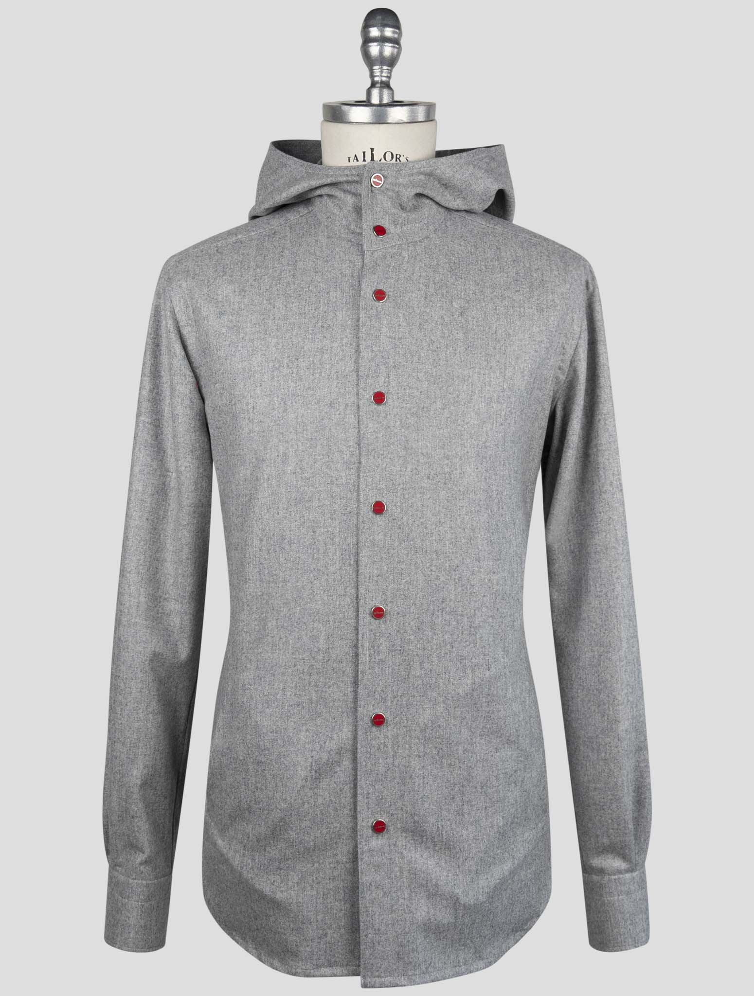 Kiton Gray Virgin Wool Shirt Mariano