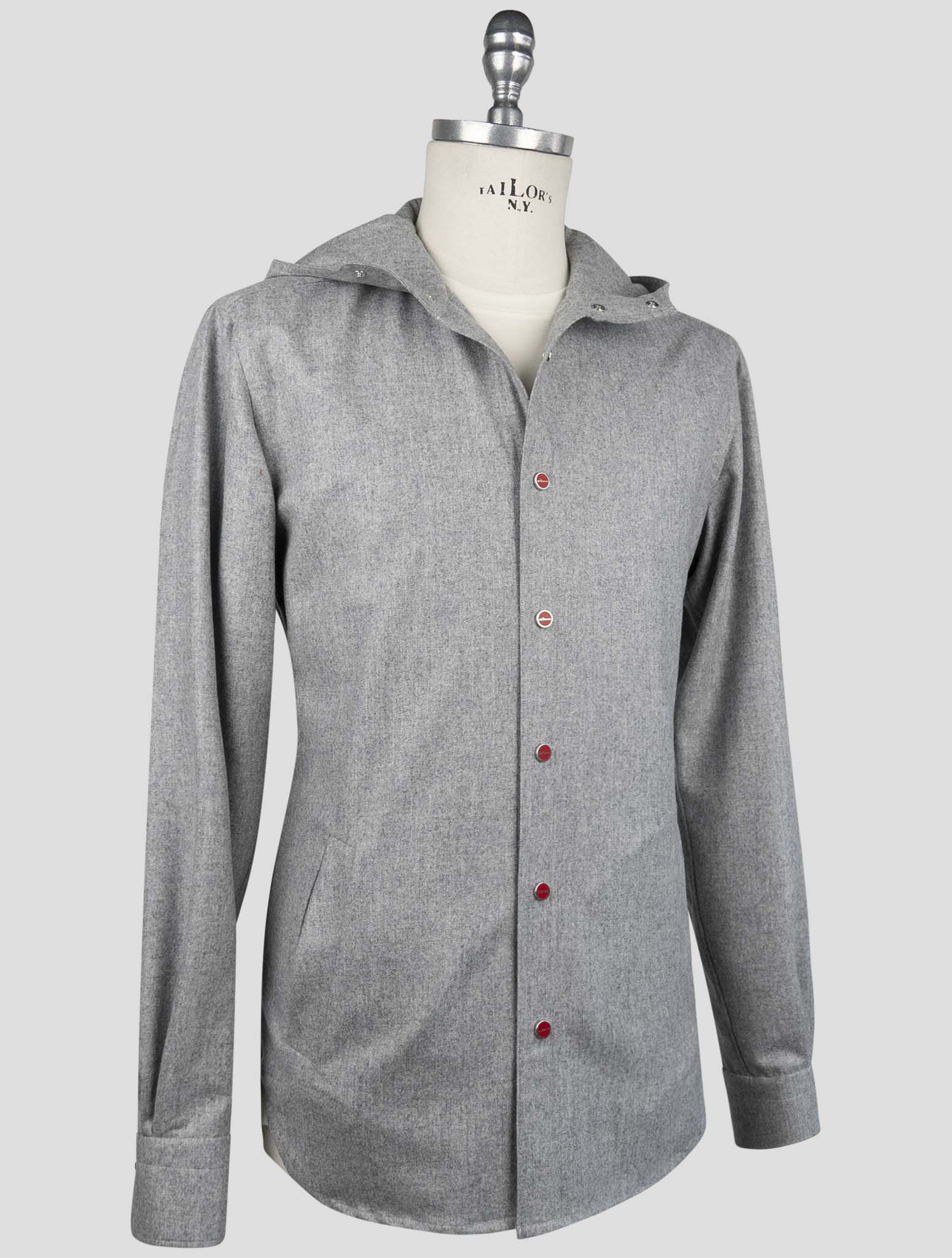 Kiton Gray Virgin Wool Shirt Mariano