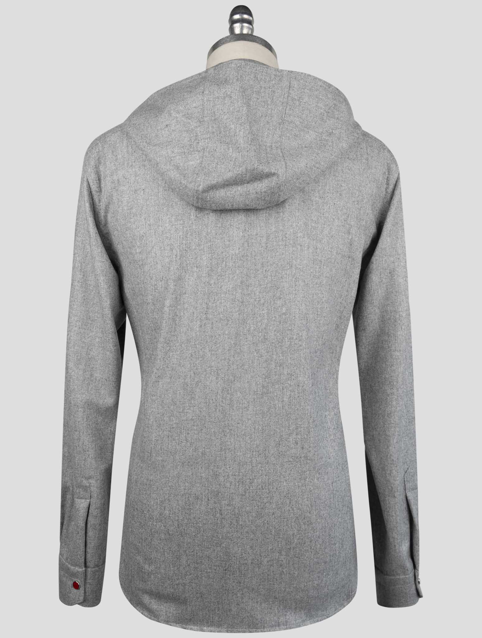 Kiton Gray Virgin Wool Shirt Mariano