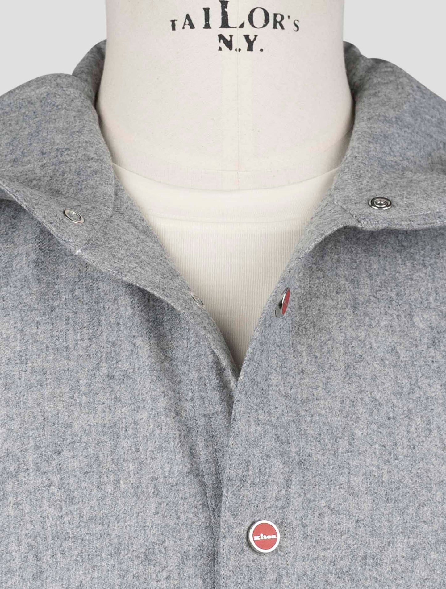Kiton Gray Virgin Wool Shirt Mariano