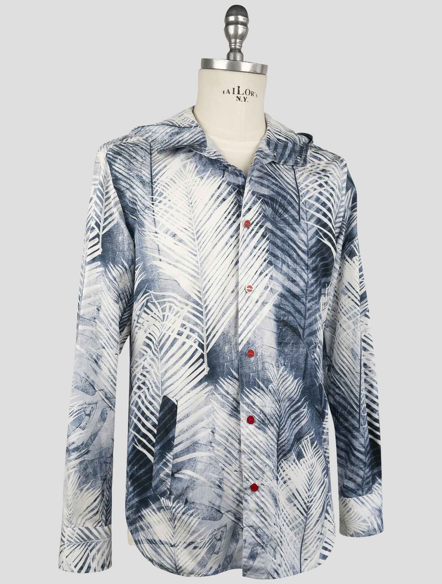 Kiton Blue White Cotton Shirt Mariano