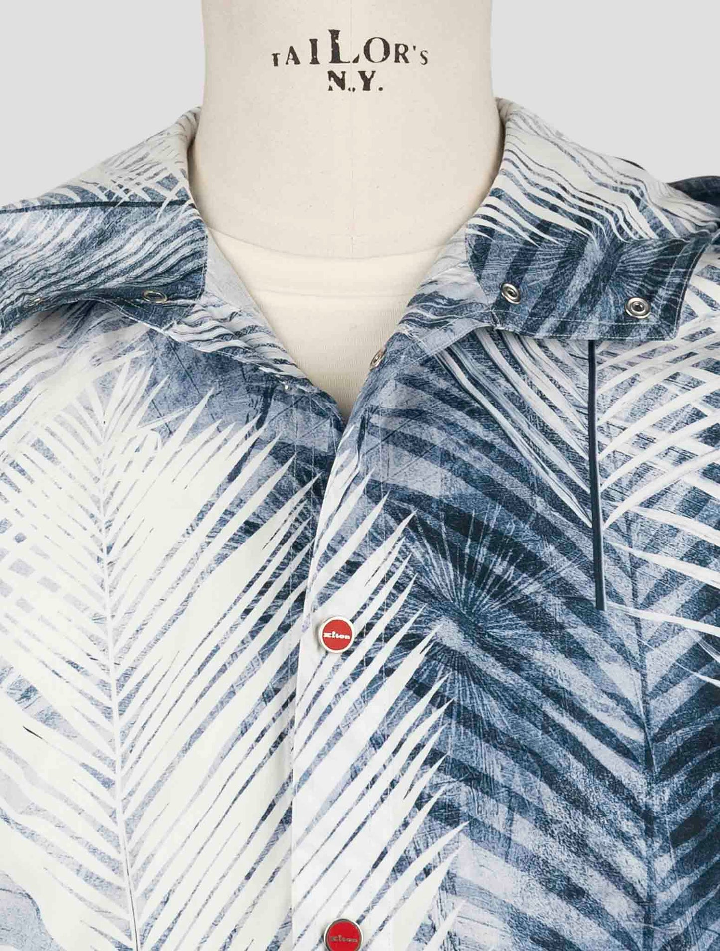 Kiton Blue White Cotton Shirt Mariano