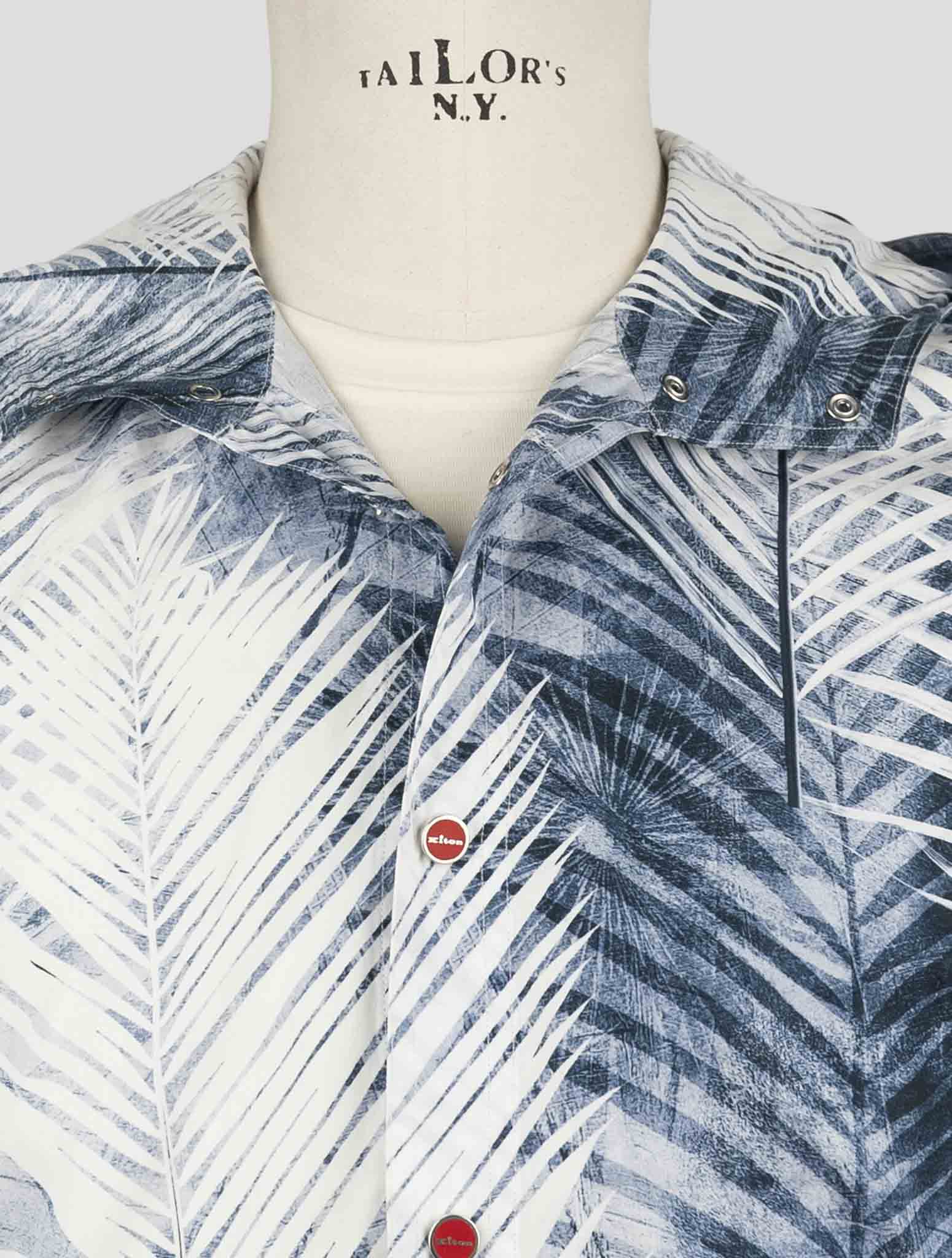 Kiton Blue White Cotton Shirt Mariano