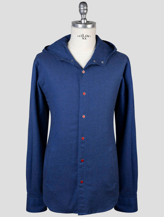 Kiton Blue Cotton Shirt Mariano
