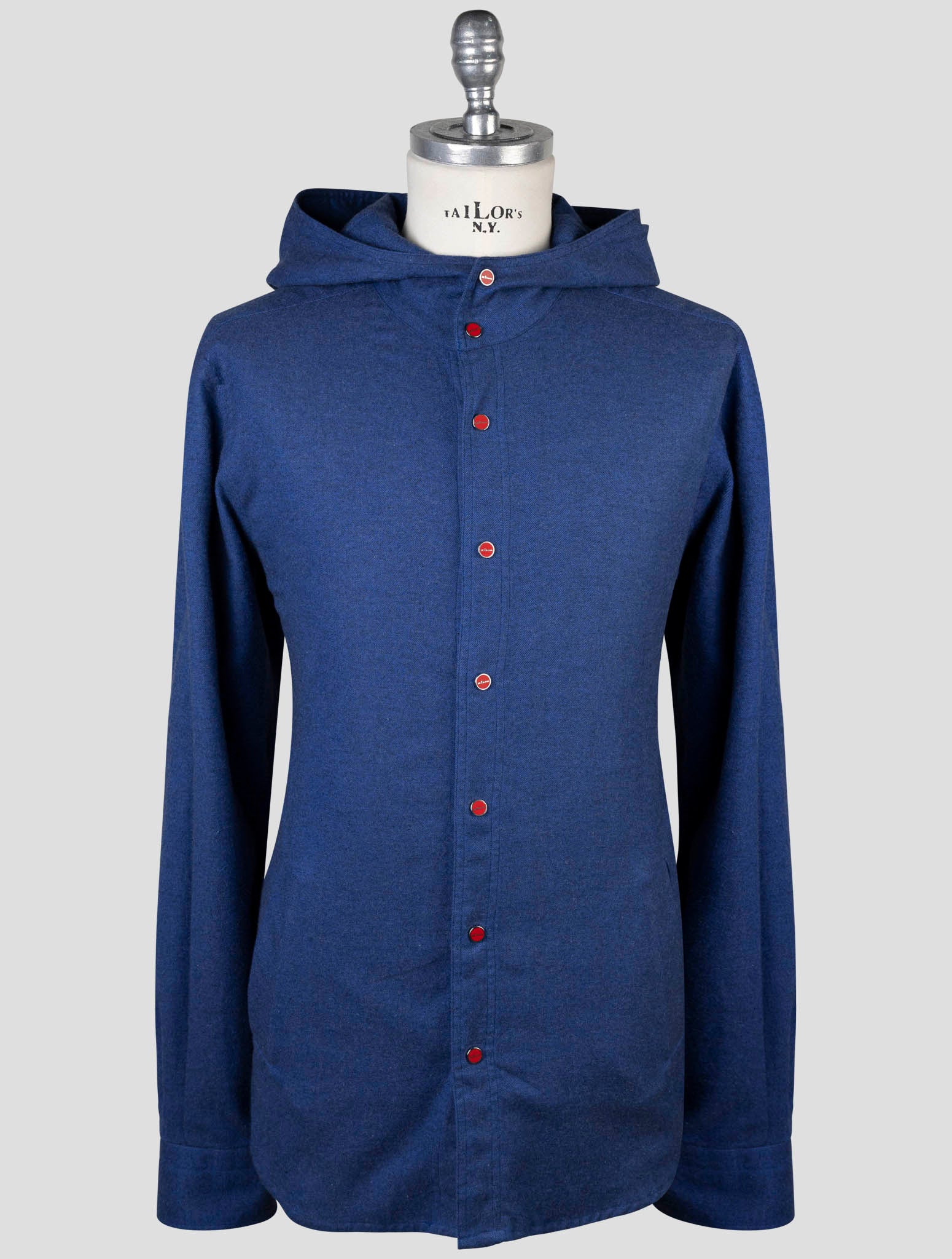 Kiton Blue Cotton Shirt Mariano