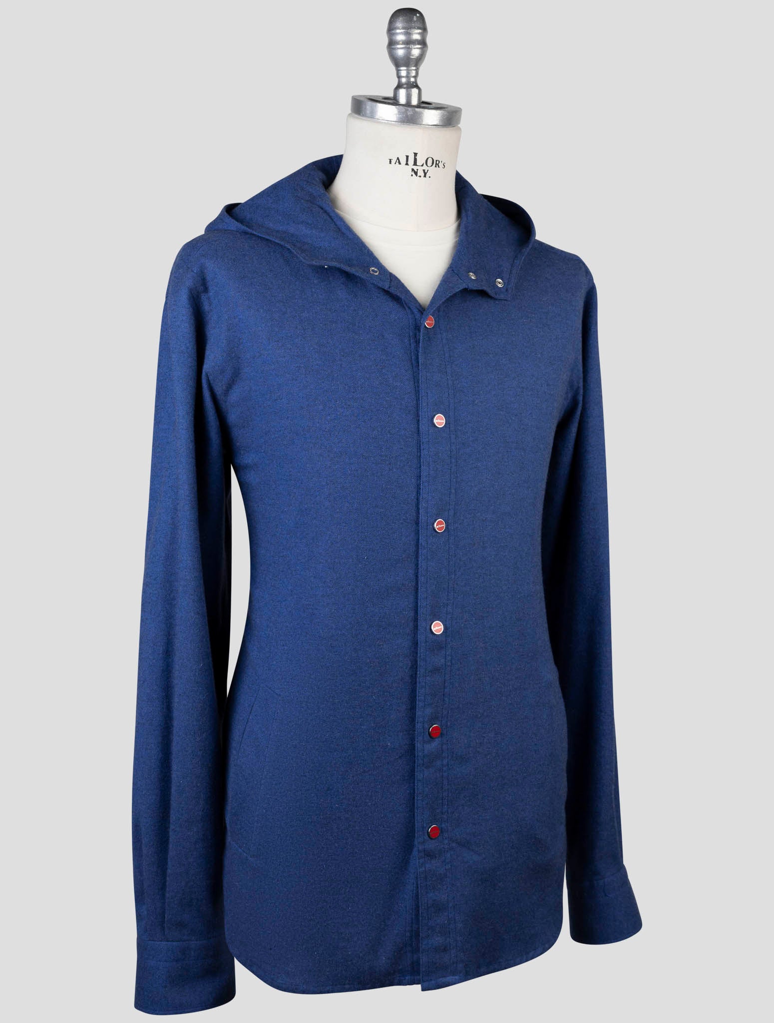 Kiton Blue Cotton Shirt Mariano