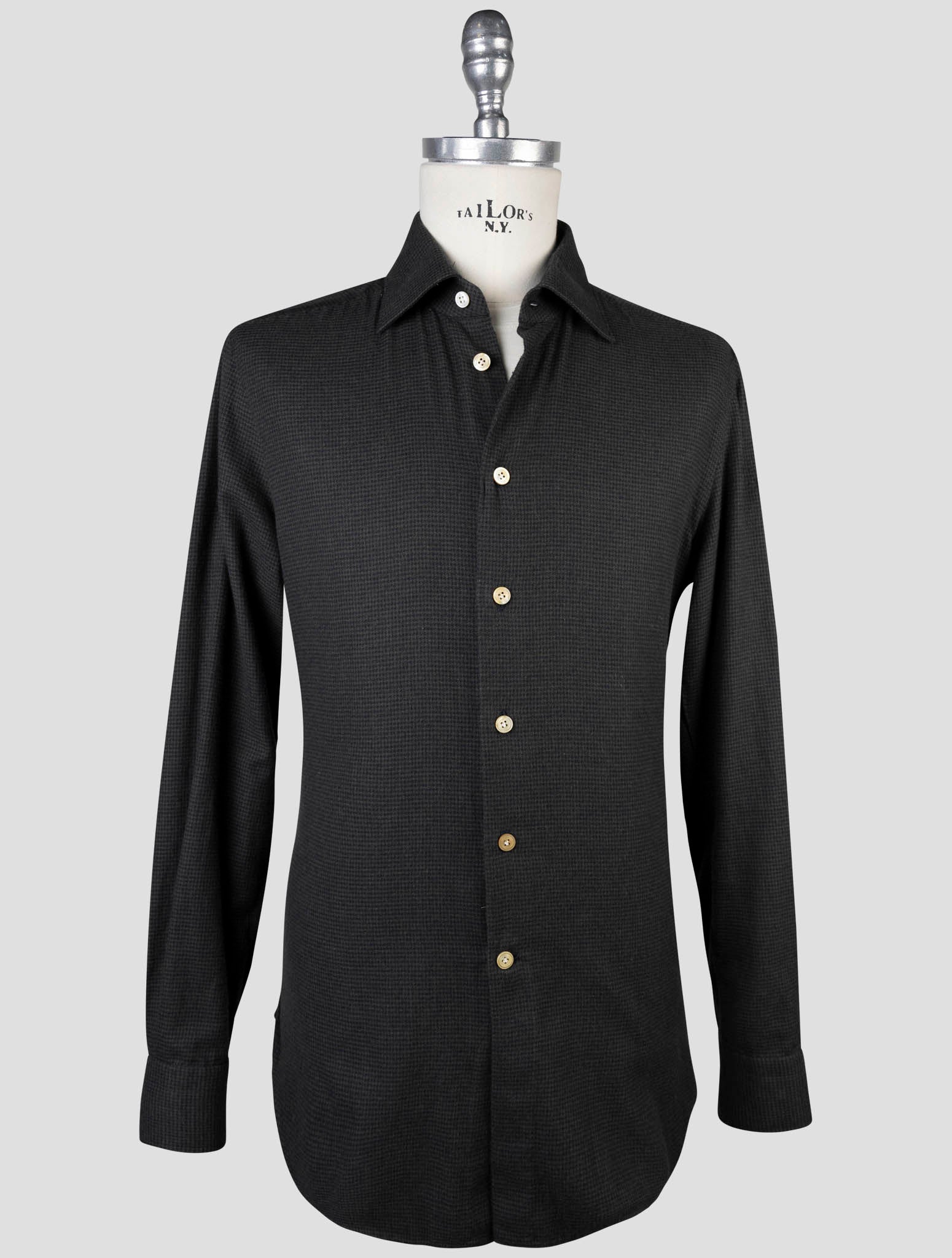Kiton Blue Green Cotton Shirt