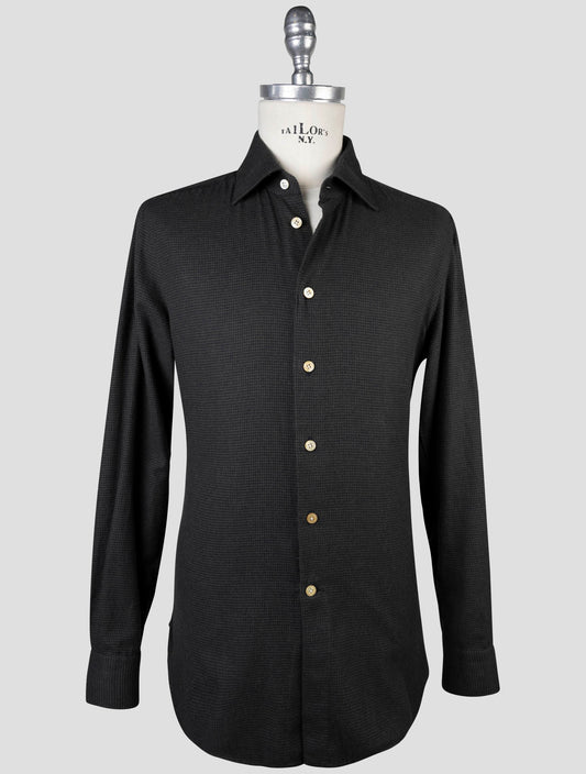 Kiton Blue Green Cotton Shirt