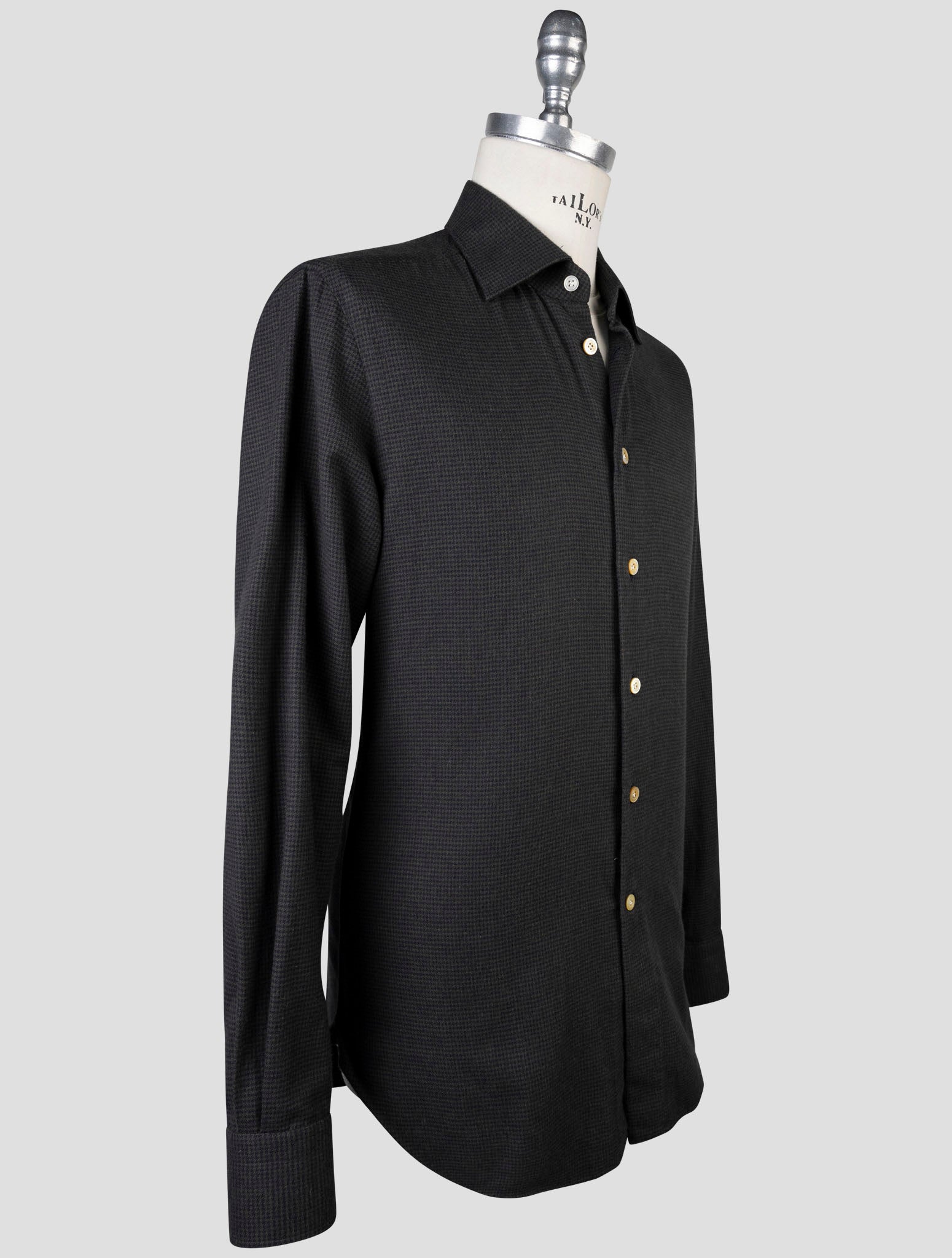 Kiton Blue Green Cotton Shirt