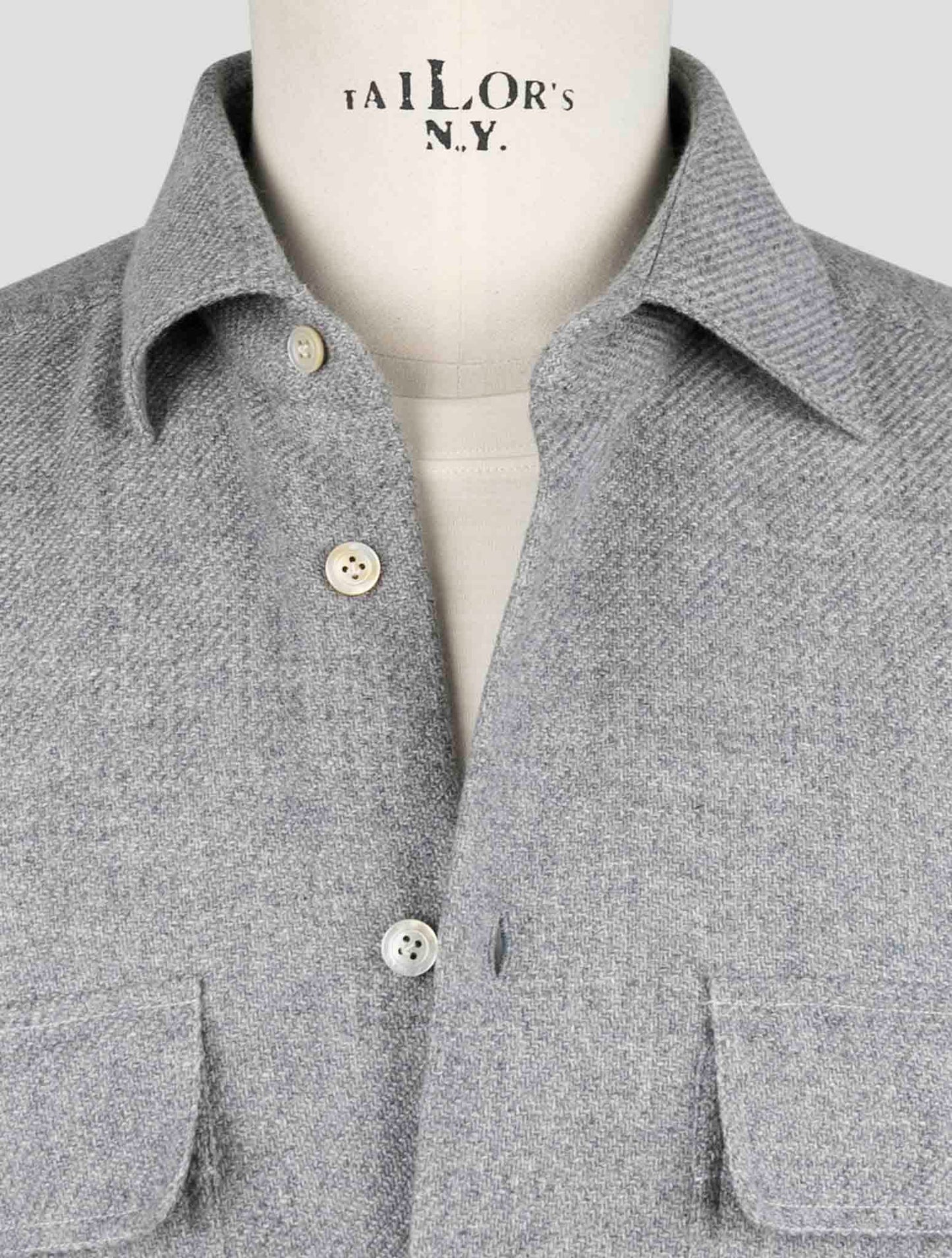 Kiton Gray Cashmere Shirt