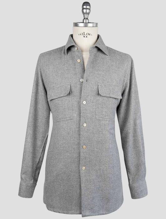 Kiton Gray Cashmere Shirt
