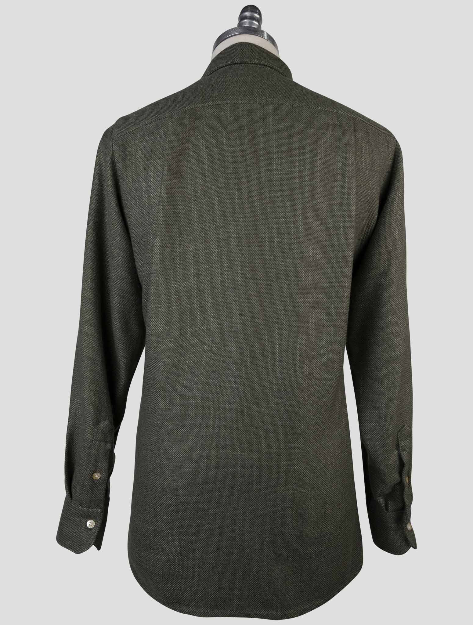 Kiton Green Cashmere Silk Shirt