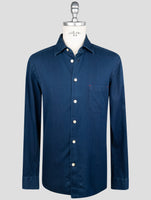 Kiton Blue Cotton Shirt
