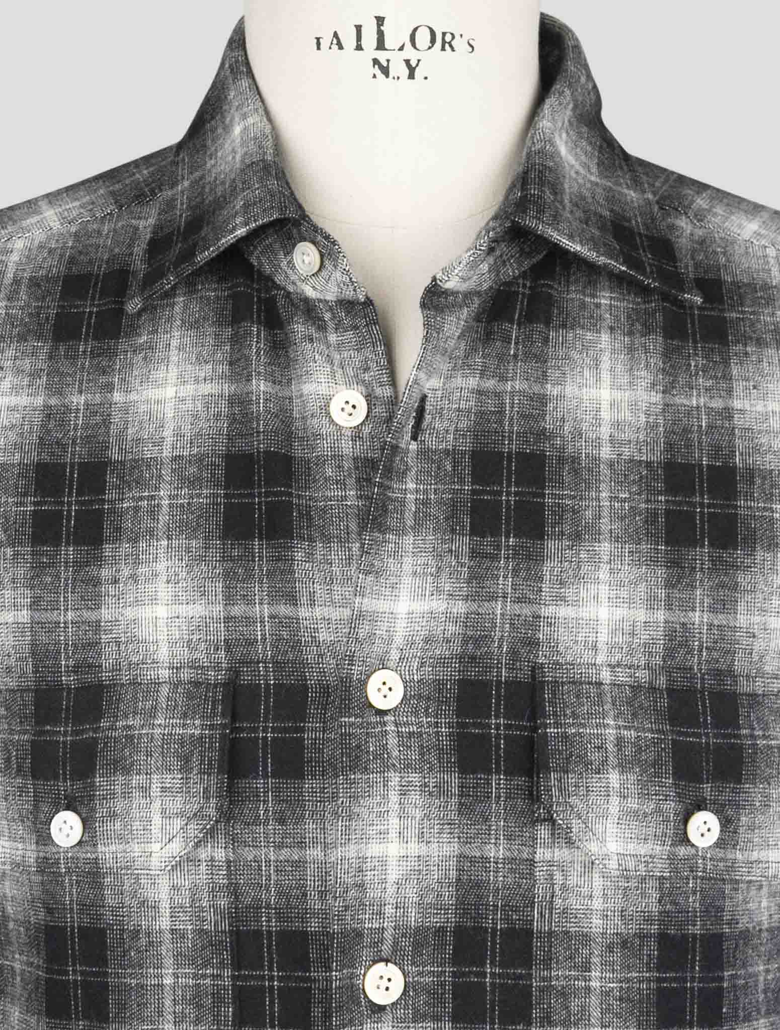 Kiton Gray Cotton Shirt