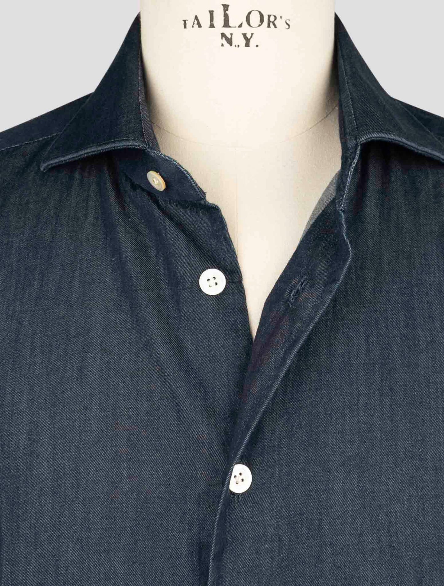 Kiton Blue Cotton Shirt