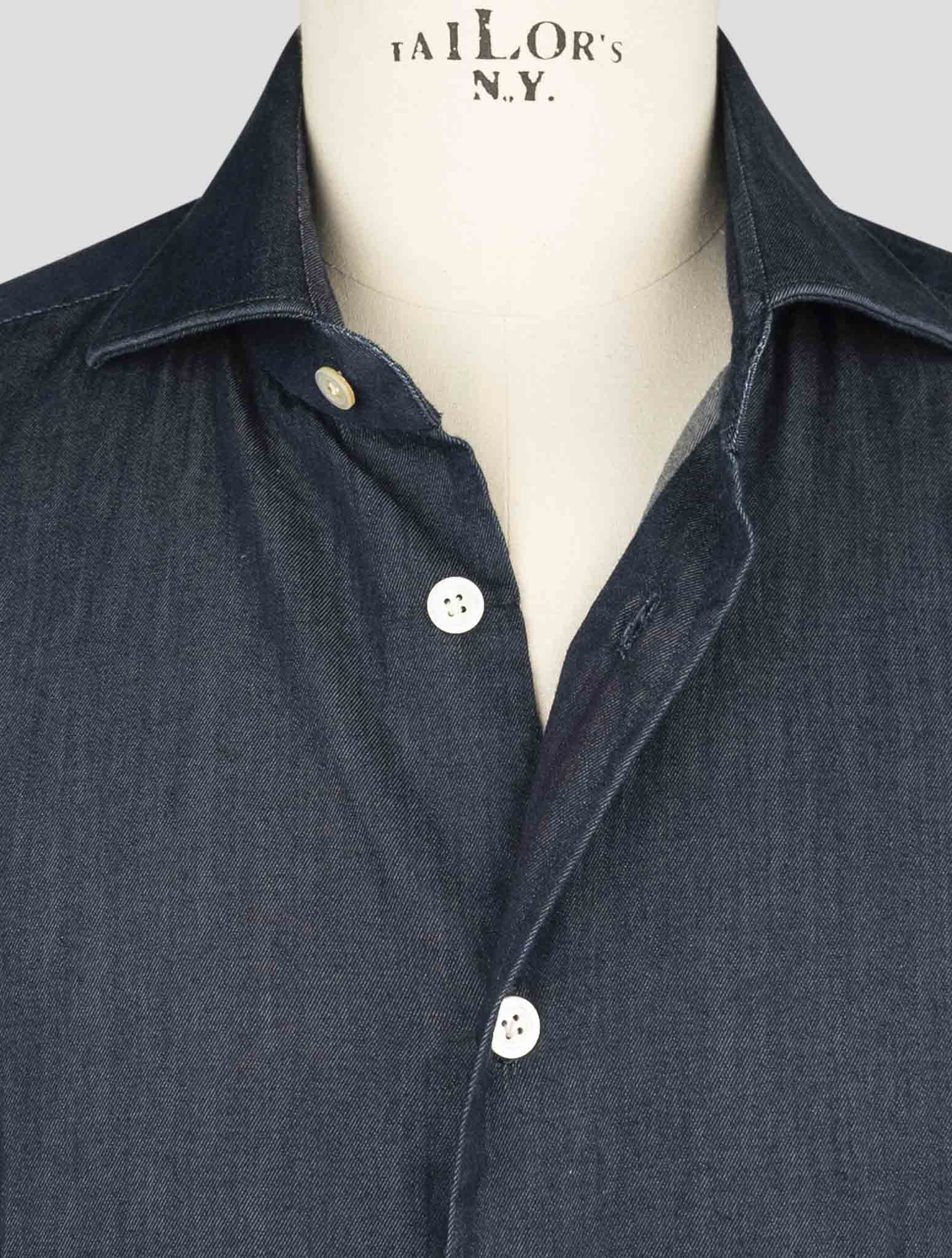 Kiton Blue Cotton Shirt