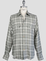 kiton Gray  Linen Ea Pl Shirt