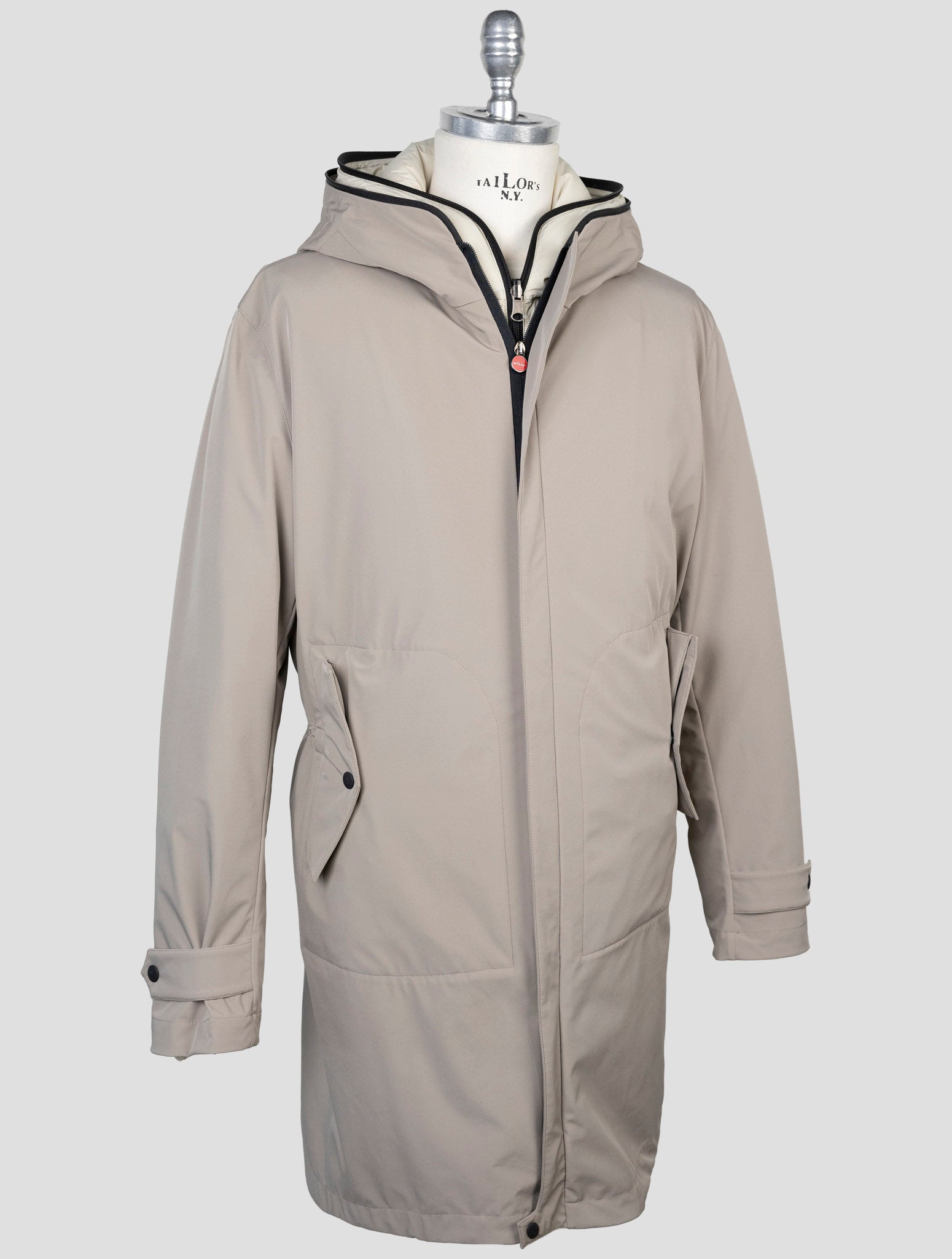 Kiton Taupe Pl Pa Ea Coat Detail
