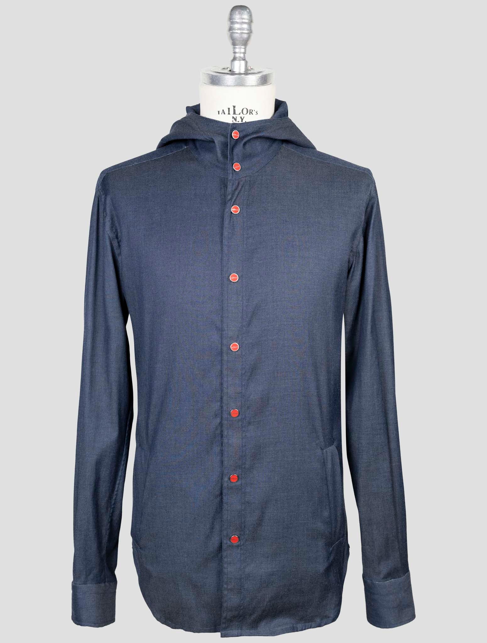 Kiton Blue Cotton Shirt Mariano
