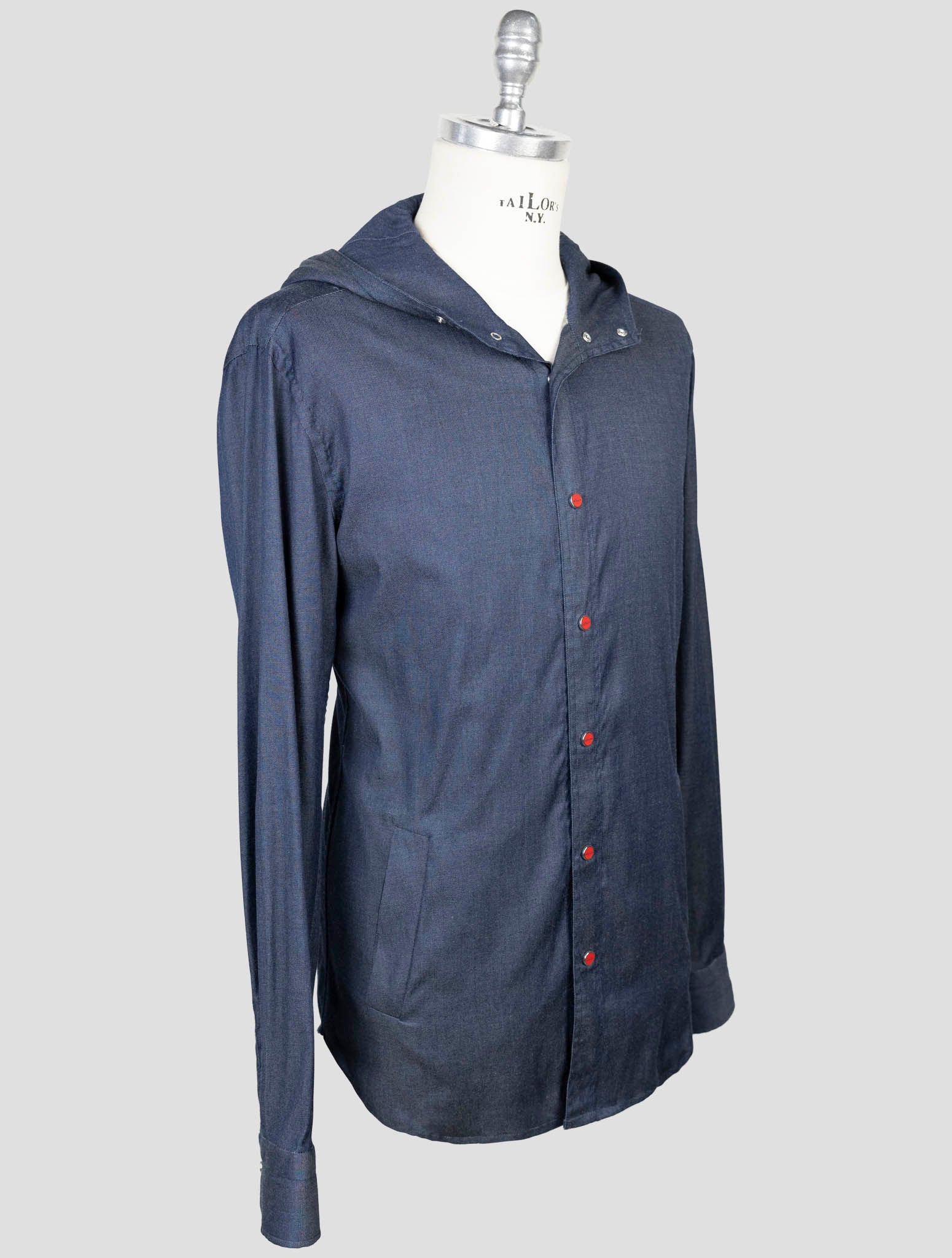 Kiton Blue Cotton Shirt Mariano