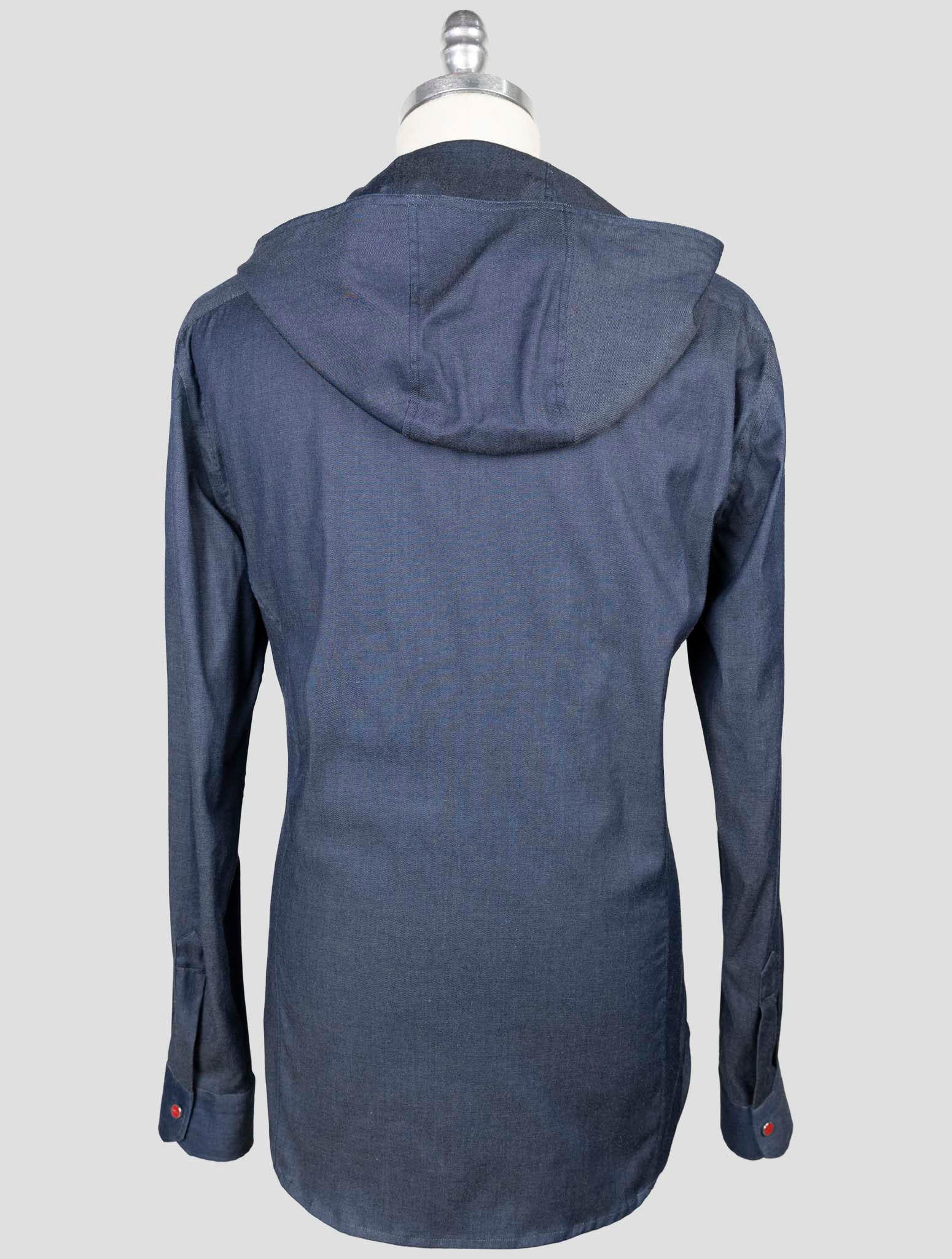 Kiton Blue Cotton Shirt Mariano