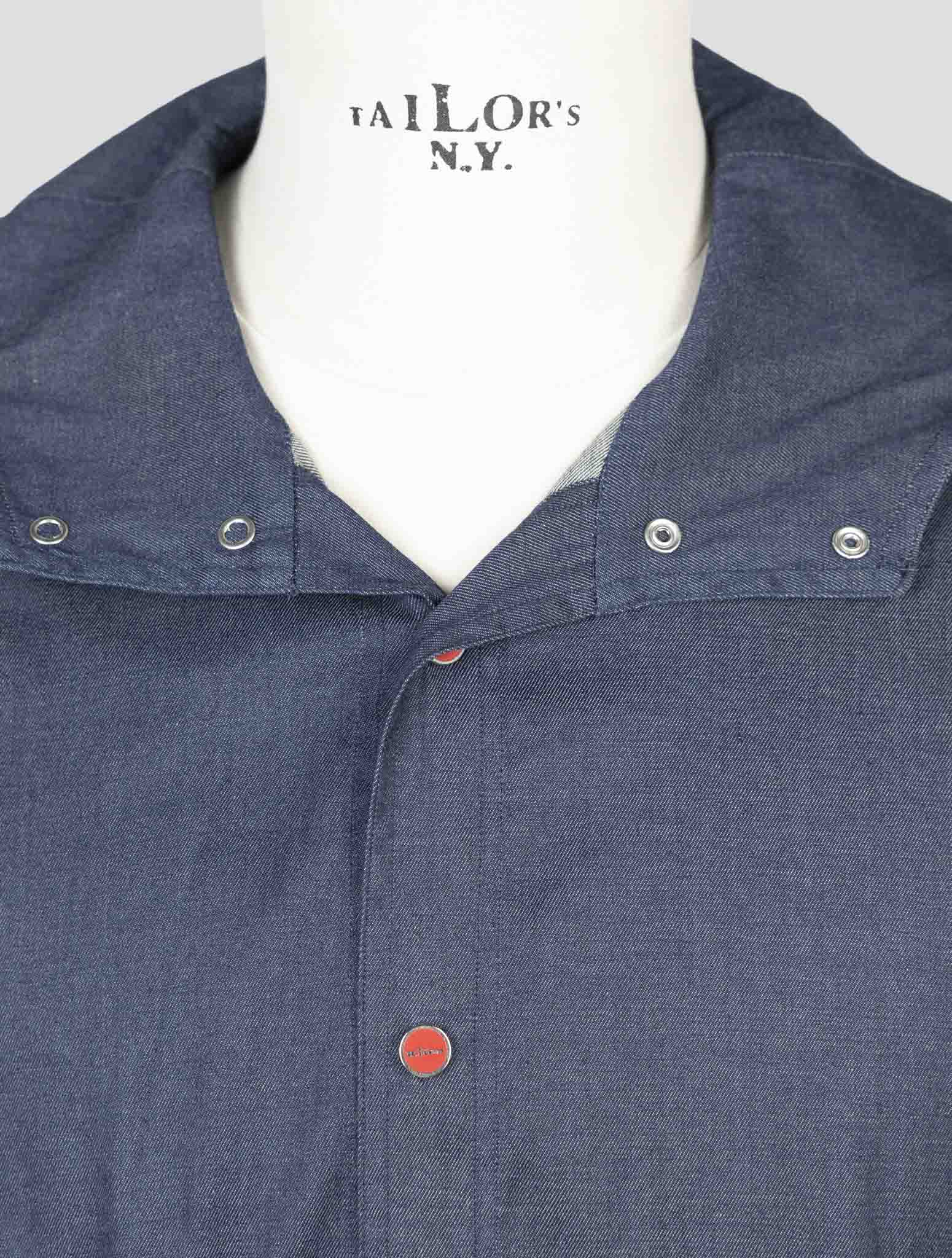 Kiton Blue Cotton Shirt Mariano