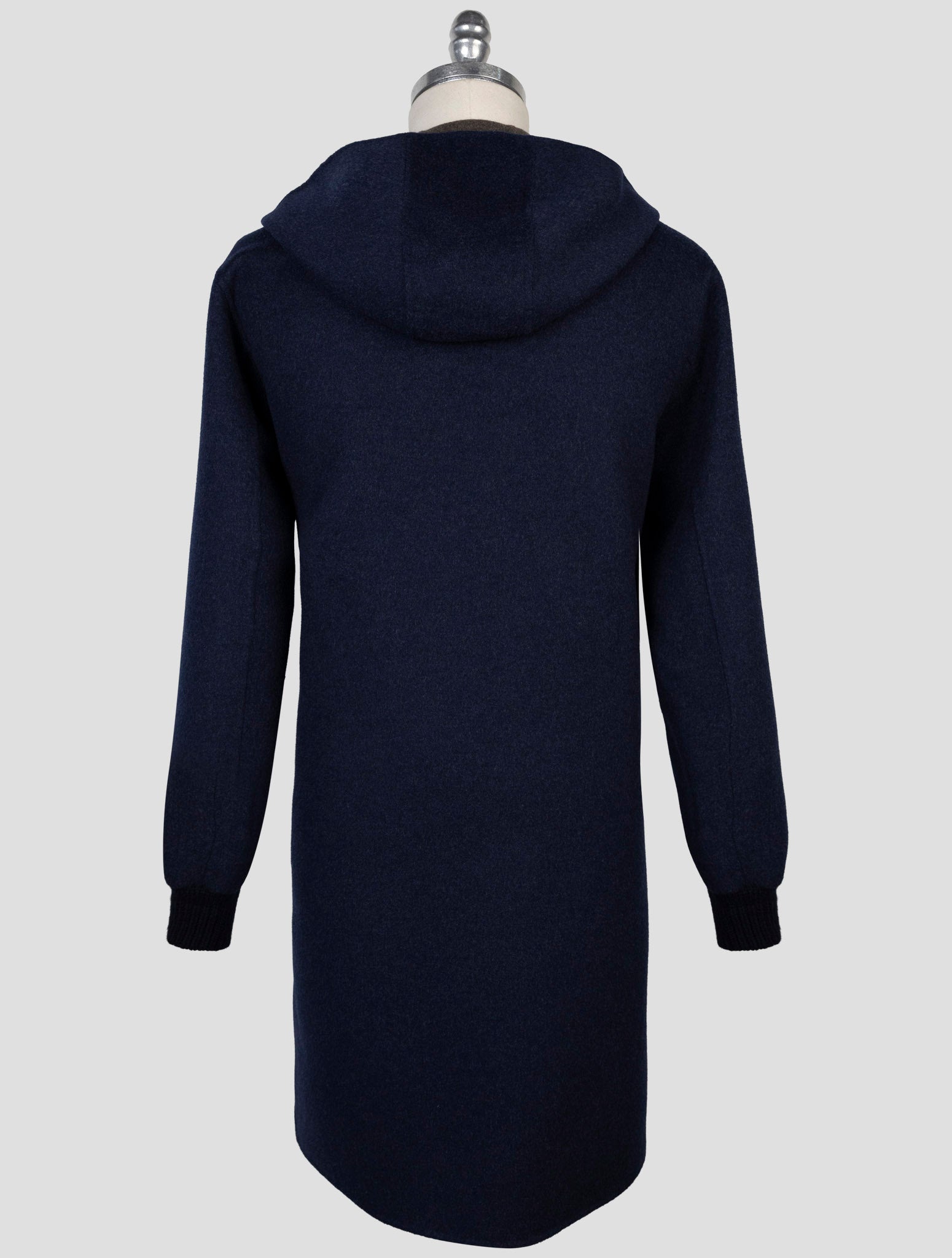 Kiton Blue Wool Cashmere Overcoat
