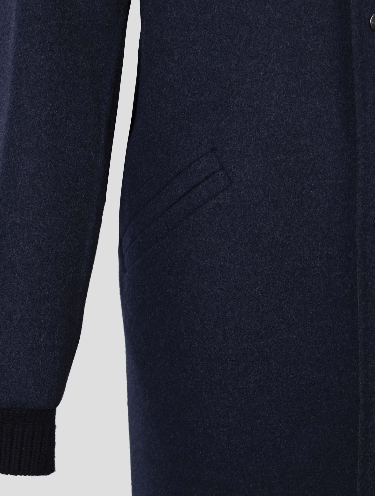Kiton Blue Wool Cashmere Overcoat