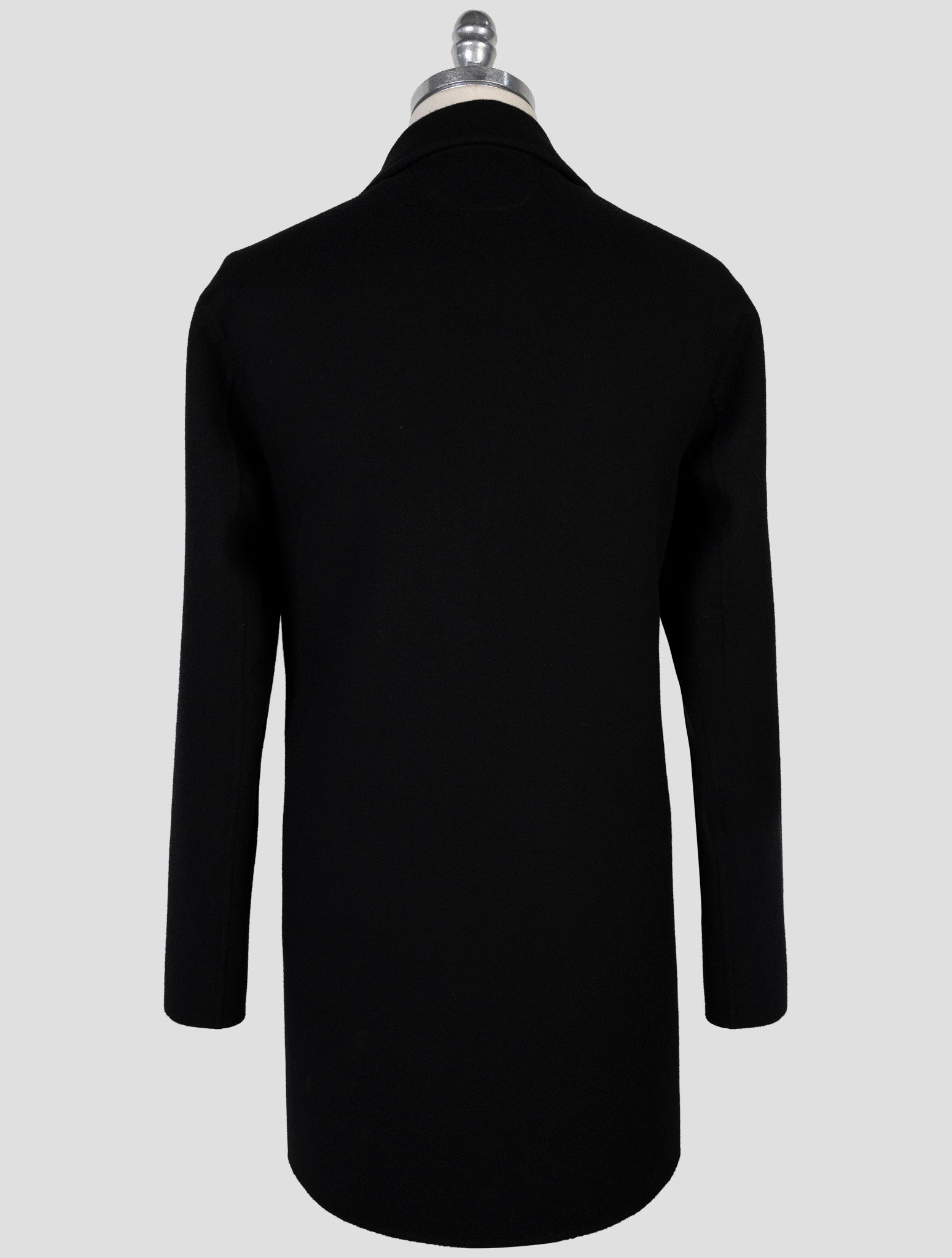 Kiton Black Wool Cashmere Overcoat