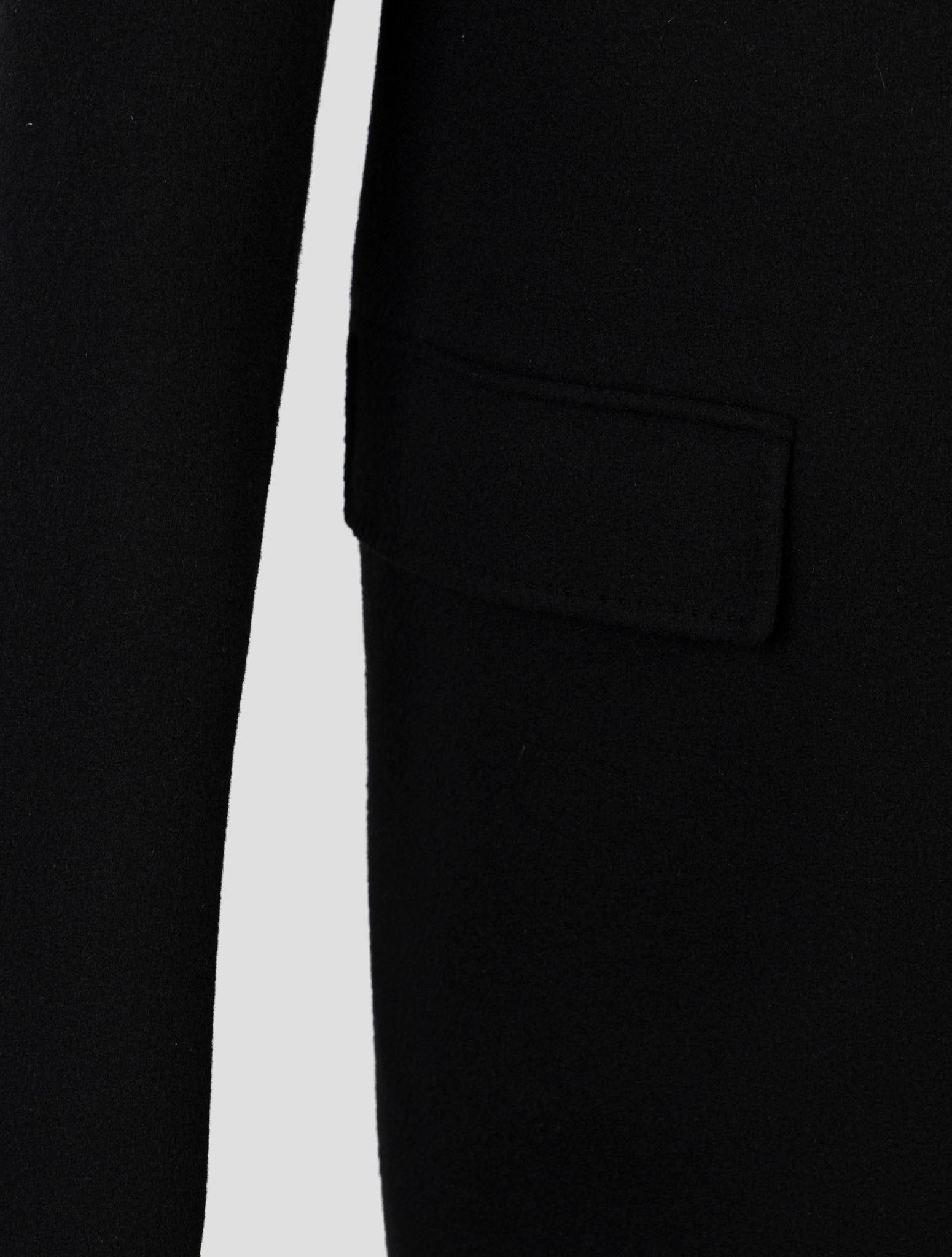 Kiton Black Wool Cashmere Overcoat