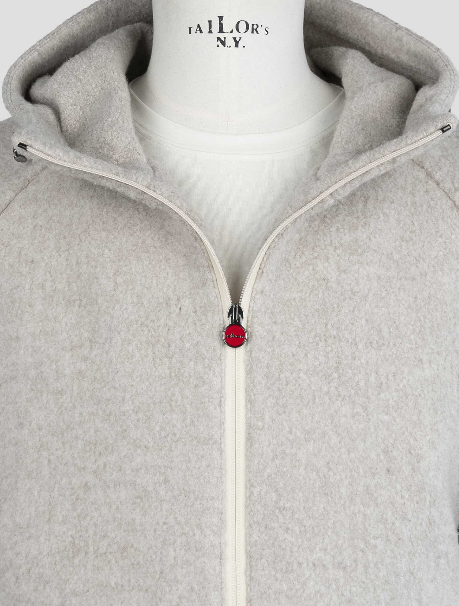 Kiton Beige Virgin Wool Cashmere Ea Coat