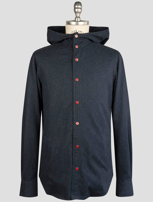 Kiton Blue Cotton Shirt Mariano