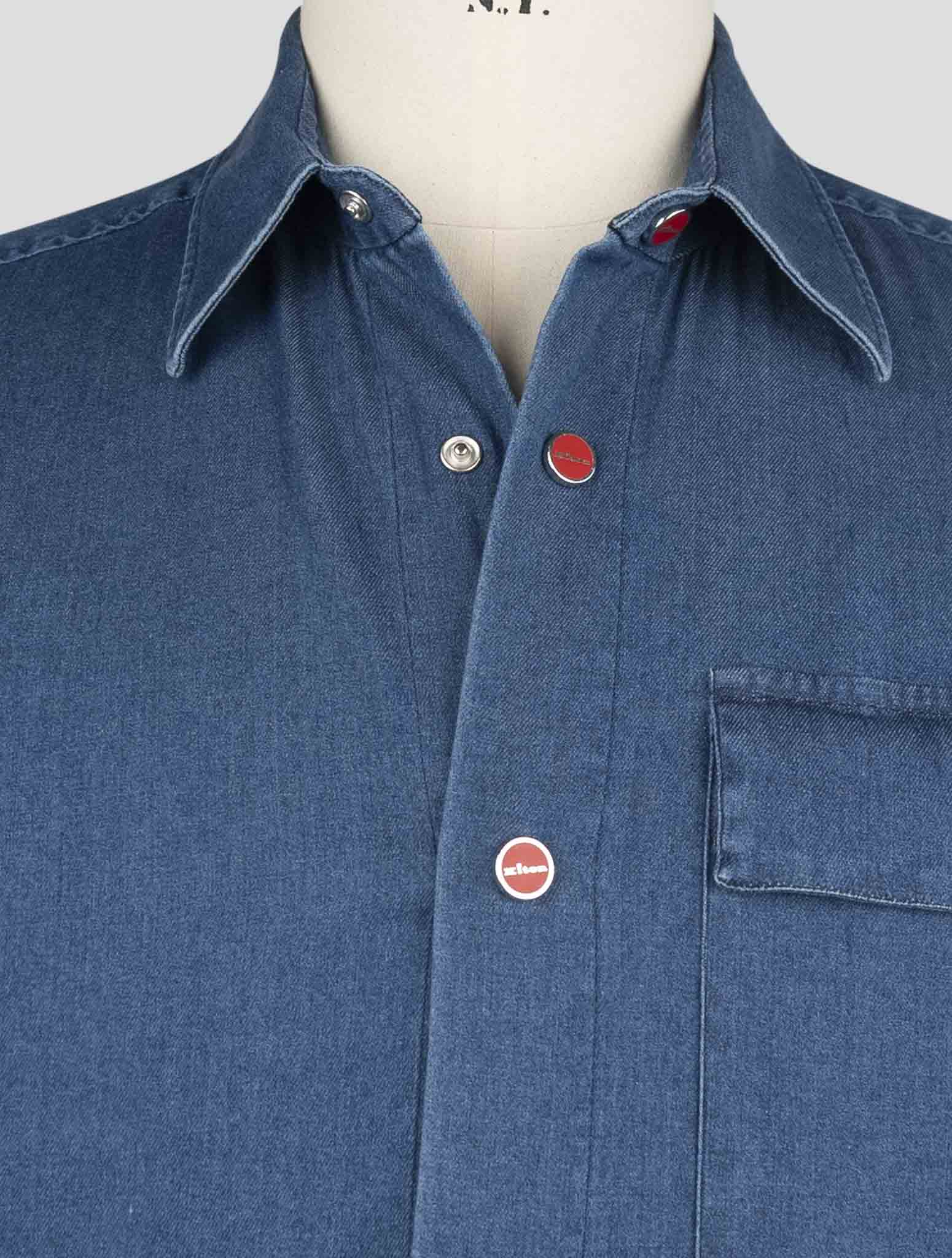Kiton Blue Cotton Ea Shirt BUBA