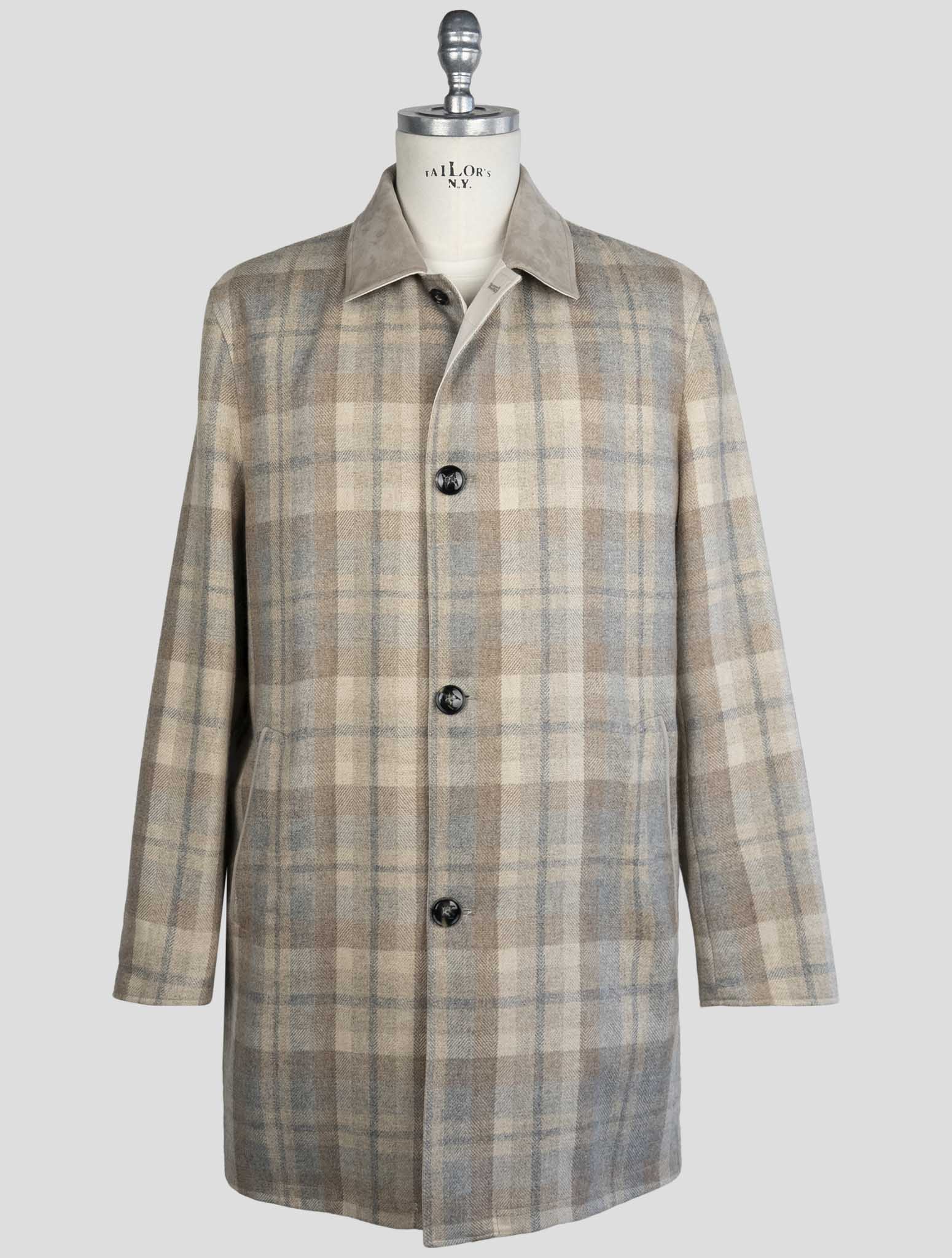 Kiton Multicolor Cashmere Virgin Wool Reverse Overcoat front view