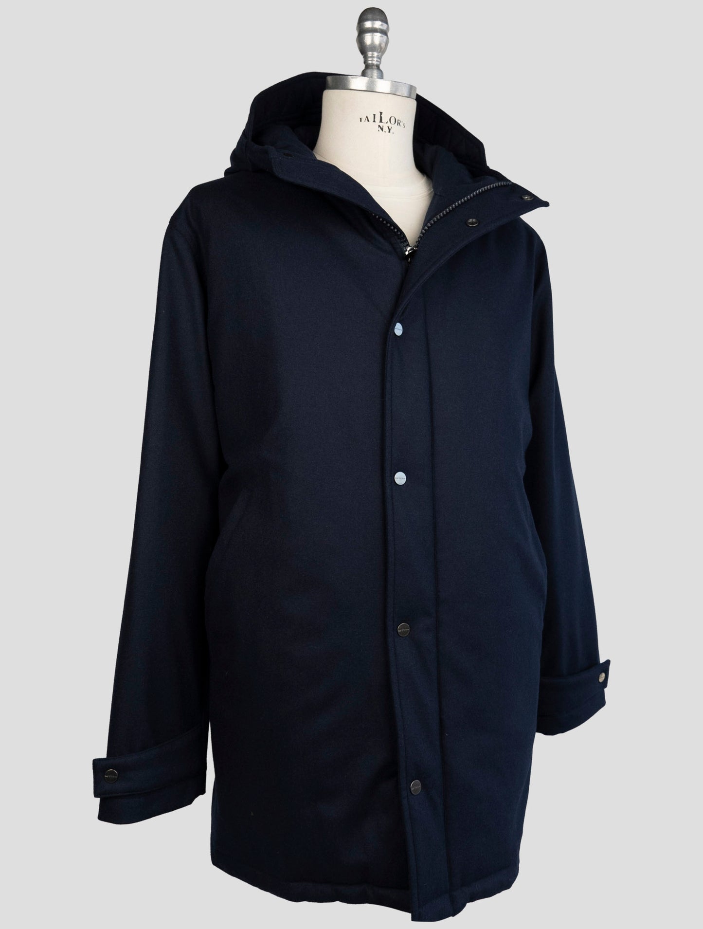 Kiton Blue Cashmere Pa Overcoat
