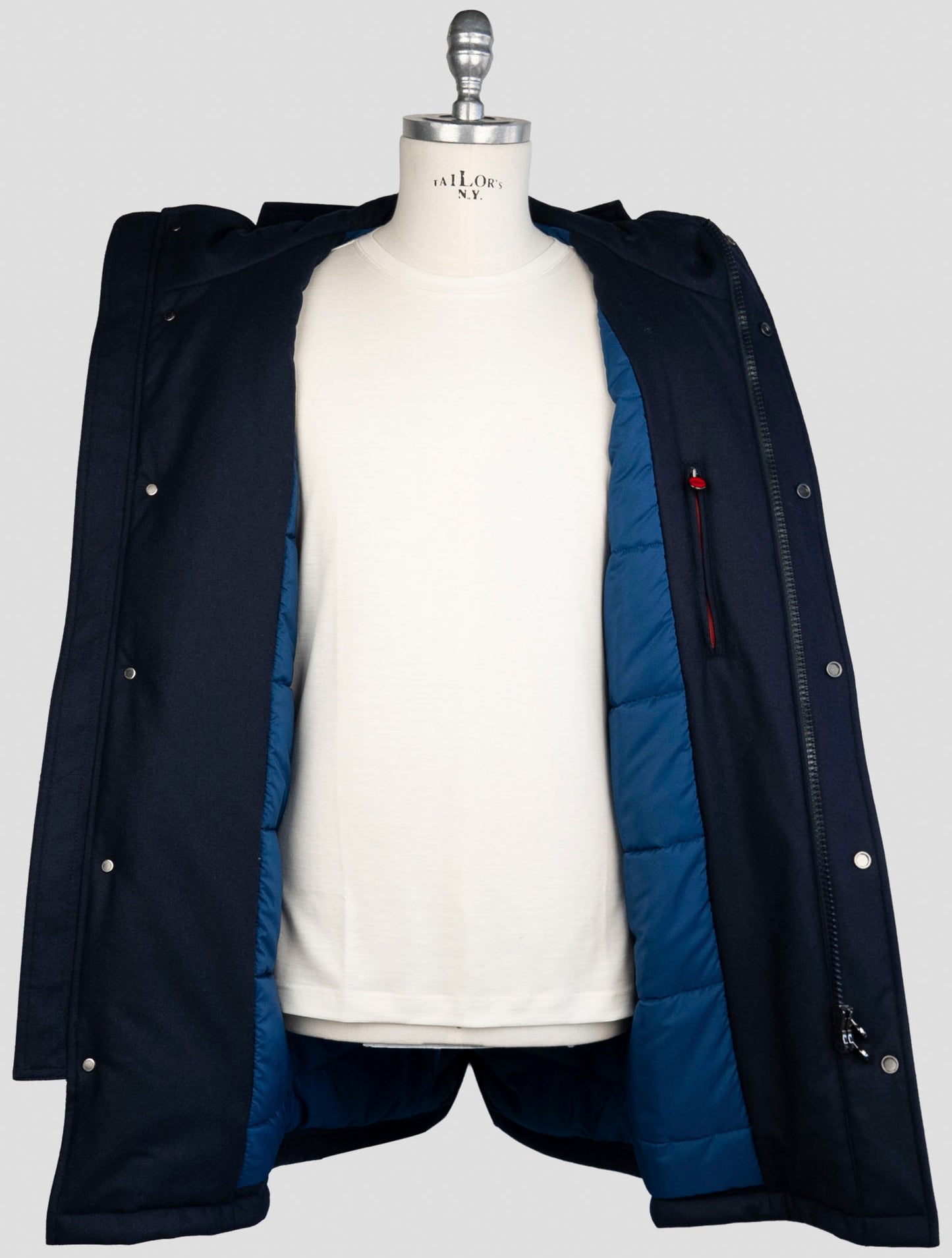 Kiton Blue Cashmere Pa Overcoat