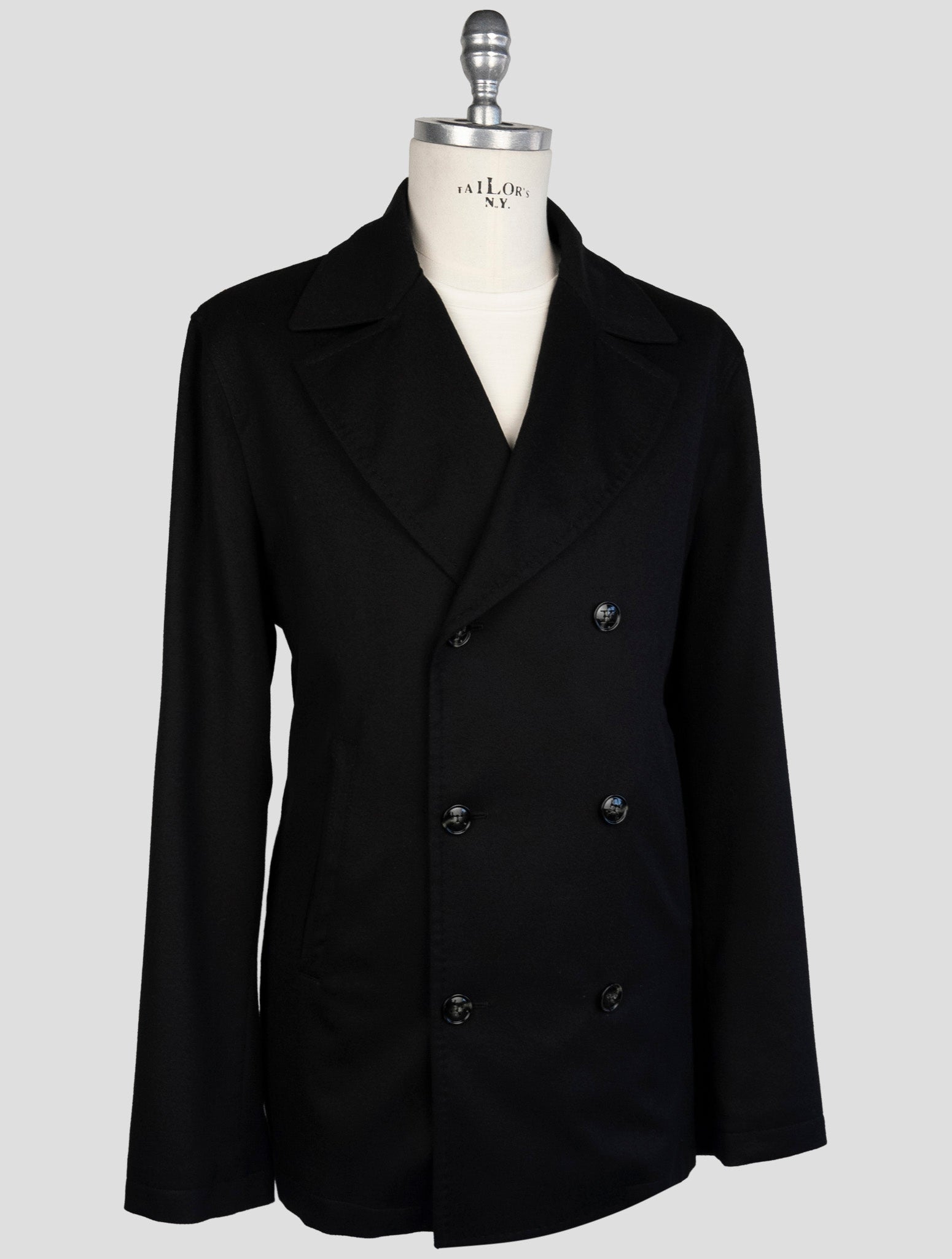 Kiton Black Cashmere Coat