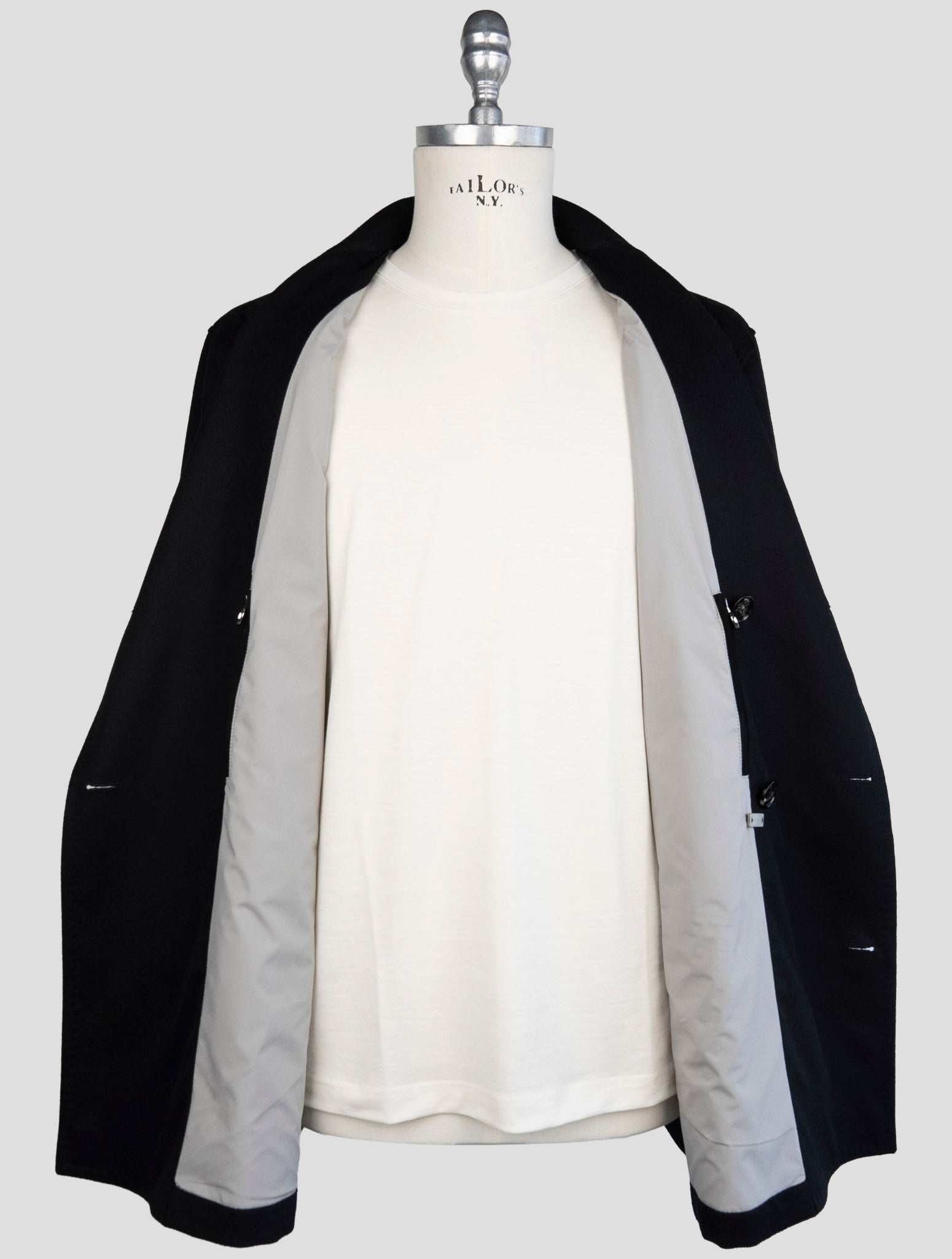 Kiton Black Cashmere Coat