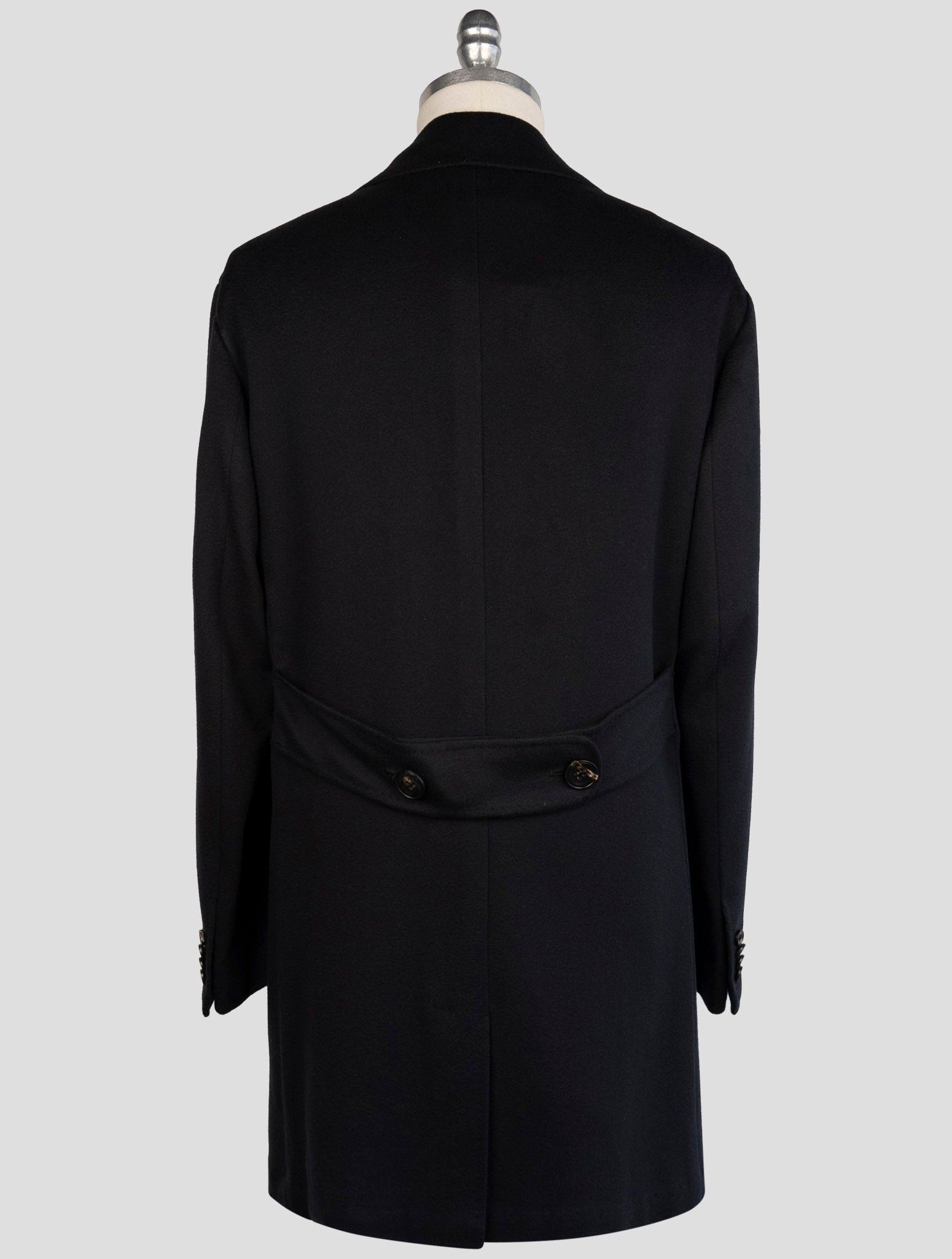 Kiton Dark Blue Cashmere Vicuna Overcoat detail view