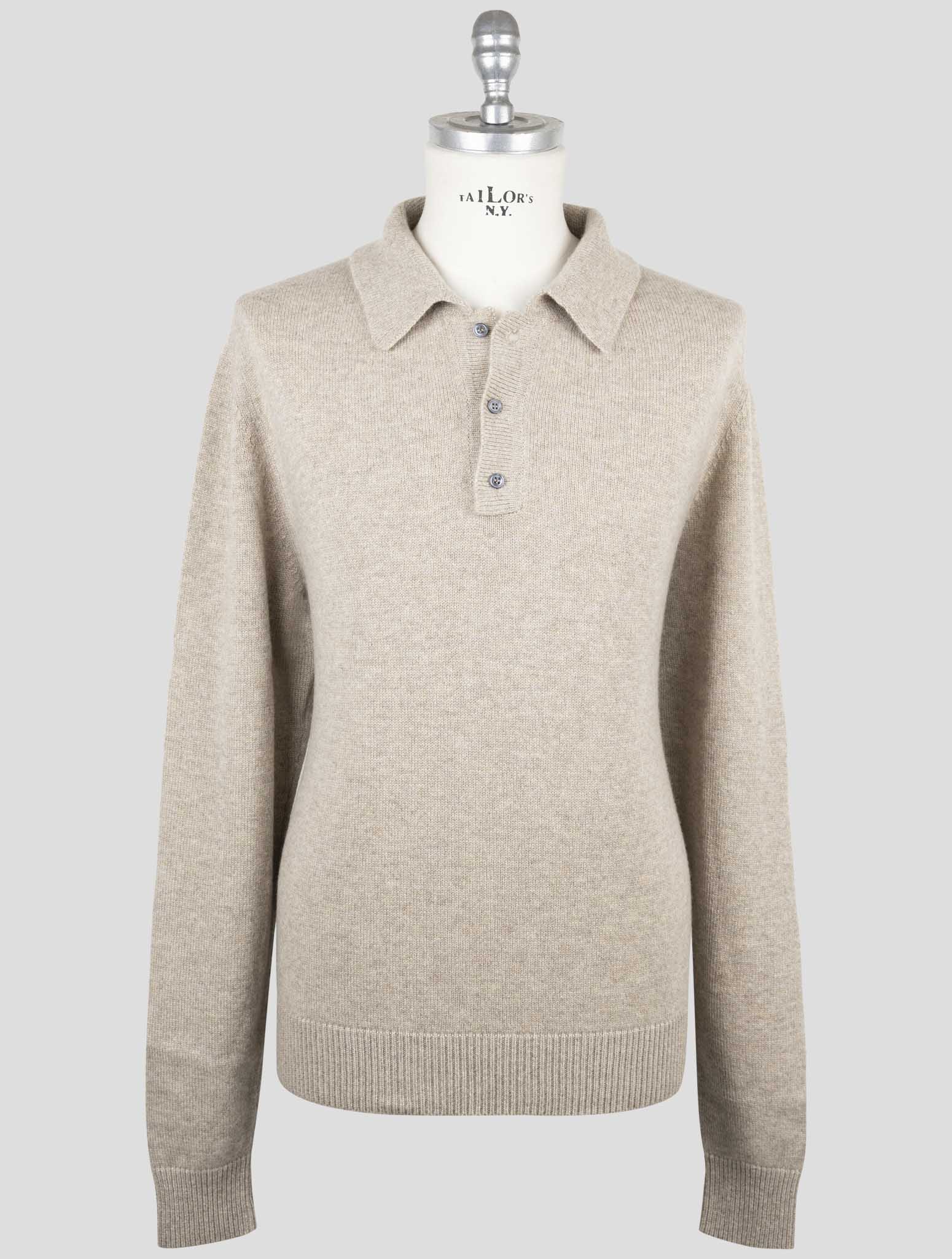Kiton Beige Cashmere Sweater Polo