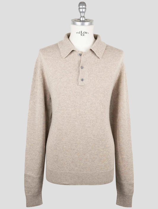 Kiton Beige Cashmere Sweater Polo