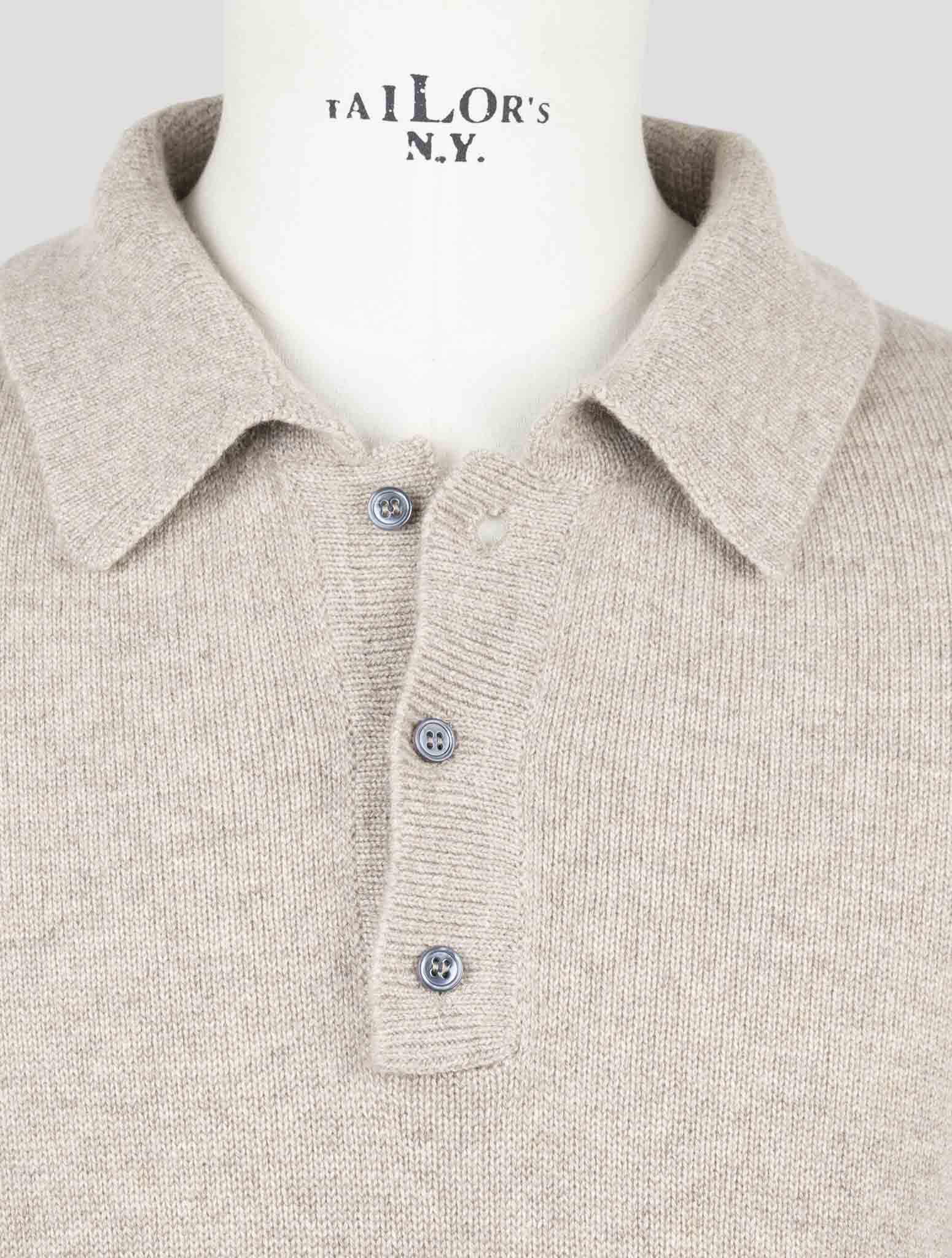 Kiton Beige Cashmere Sweater Polo