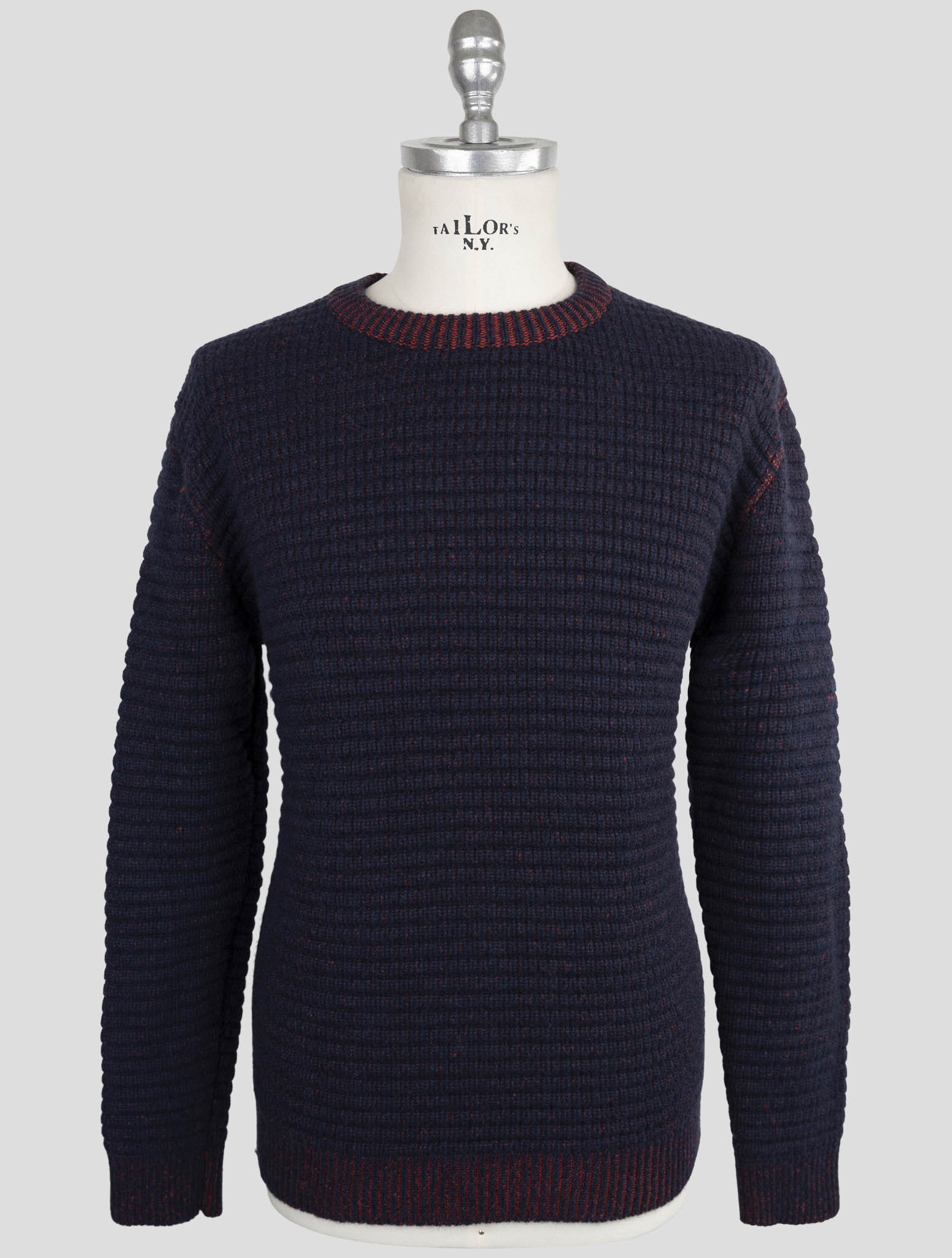Kiton Blue Cashmere Sweater Crewneck