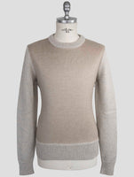 Kiton Beige Cashmere Mink Silk Sweater Crewneck